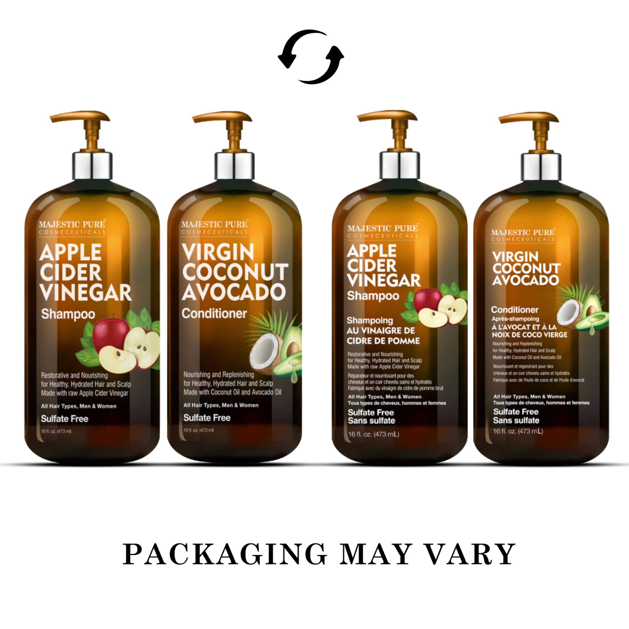 Foto 4 | Set De Champú Y Acondicionador Majestic Pure Apple Sider Vinagre - Venta Internacional.