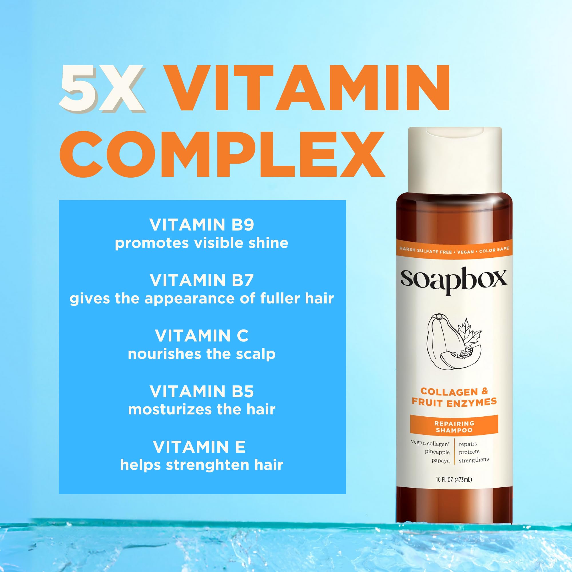 Foto 6 pulgar | Champú Y Acondicionador Soapbox Collagen Para Cabello Seco, 500 Ml - Venta Internacional.