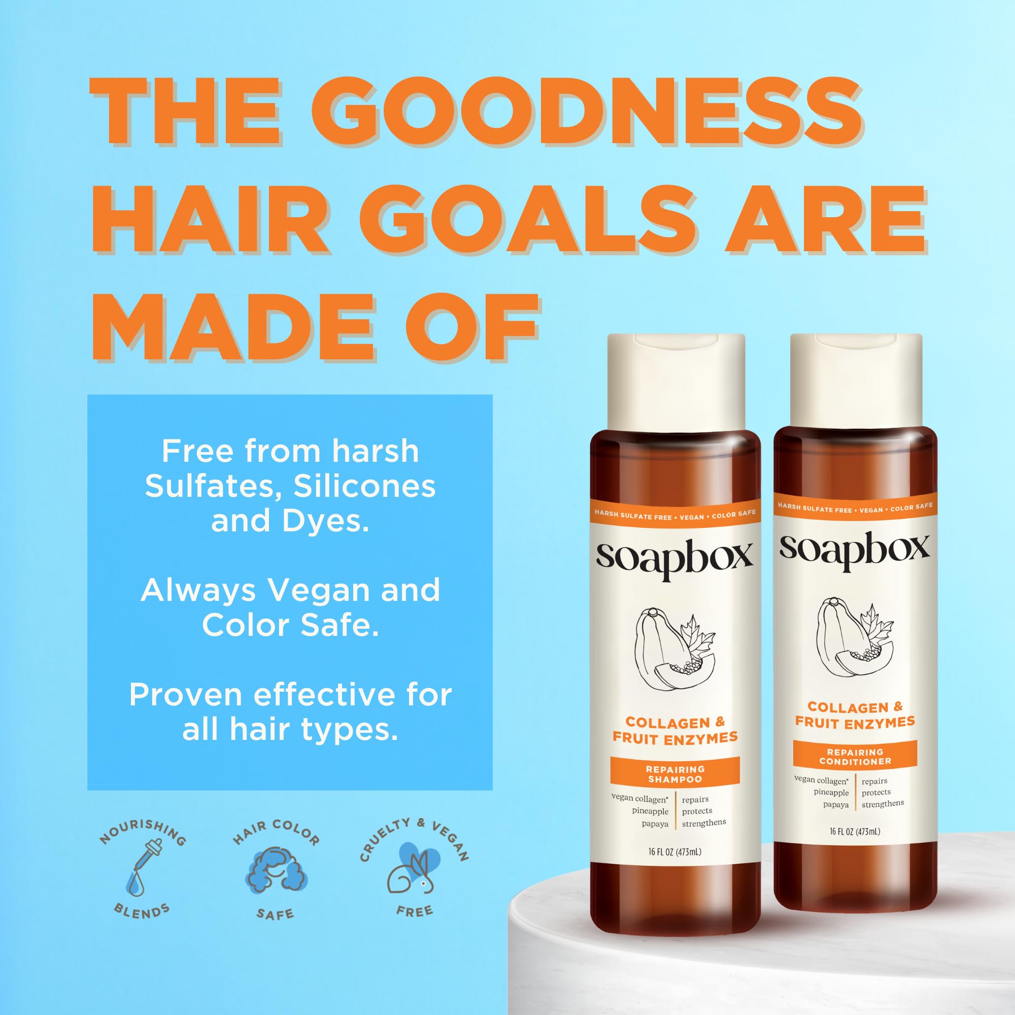 Foto 8 pulgar | Champú Y Acondicionador Soapbox Collagen Para Cabello Seco, 500 Ml - Venta Internacional.