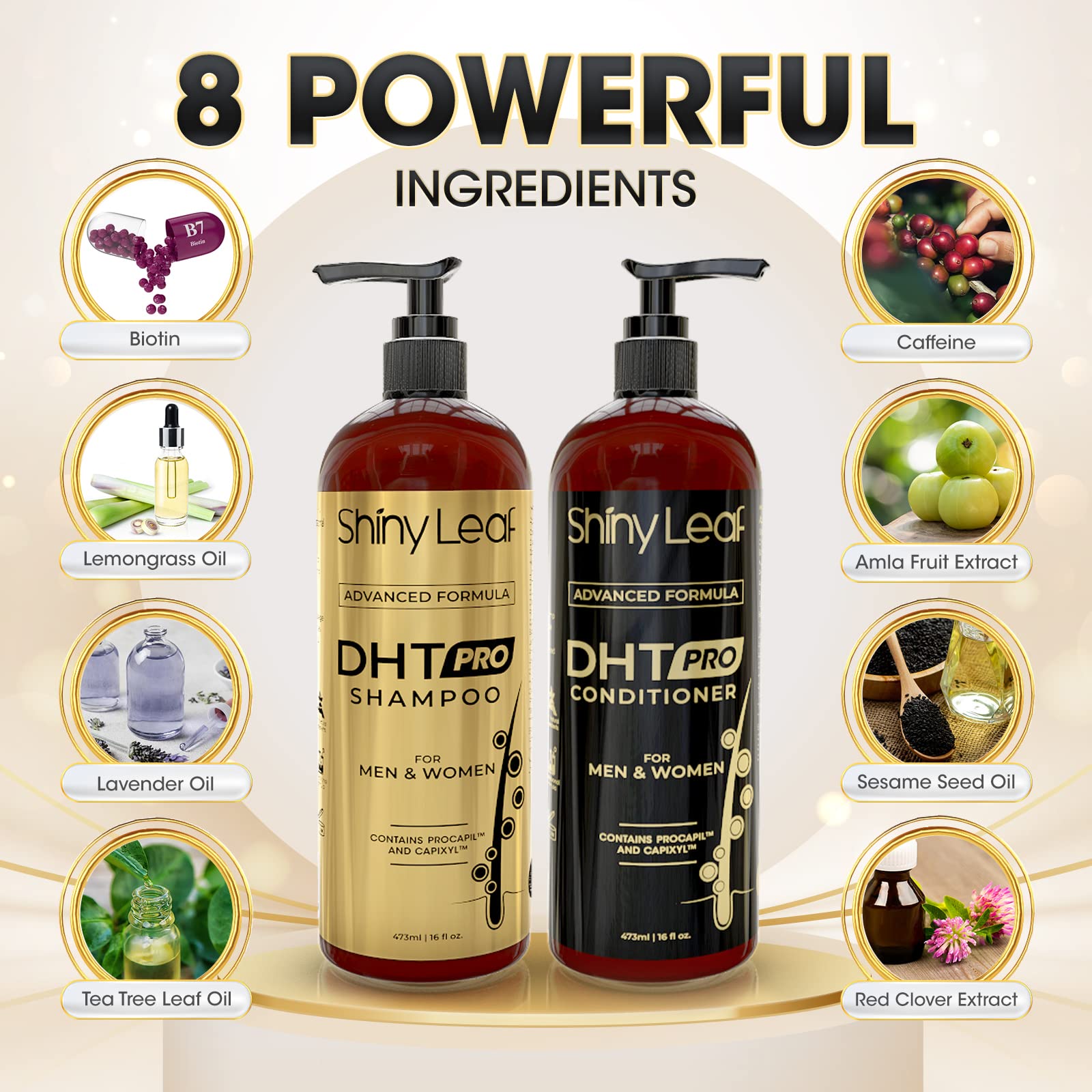 Foto 2 | Set De Champú Y Acondicionador Shiny Leaf Dht Pro Anticaída - Venta Internacional.