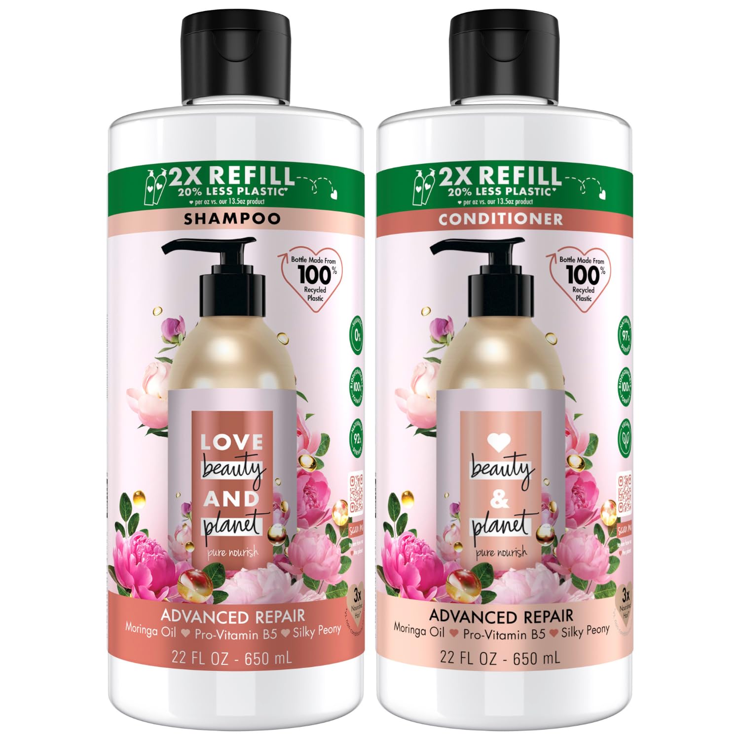 Foto 2 pulgar | Champú Y Acondicionador Love Beauty Planet Advanced Repair - Venta Internacional.