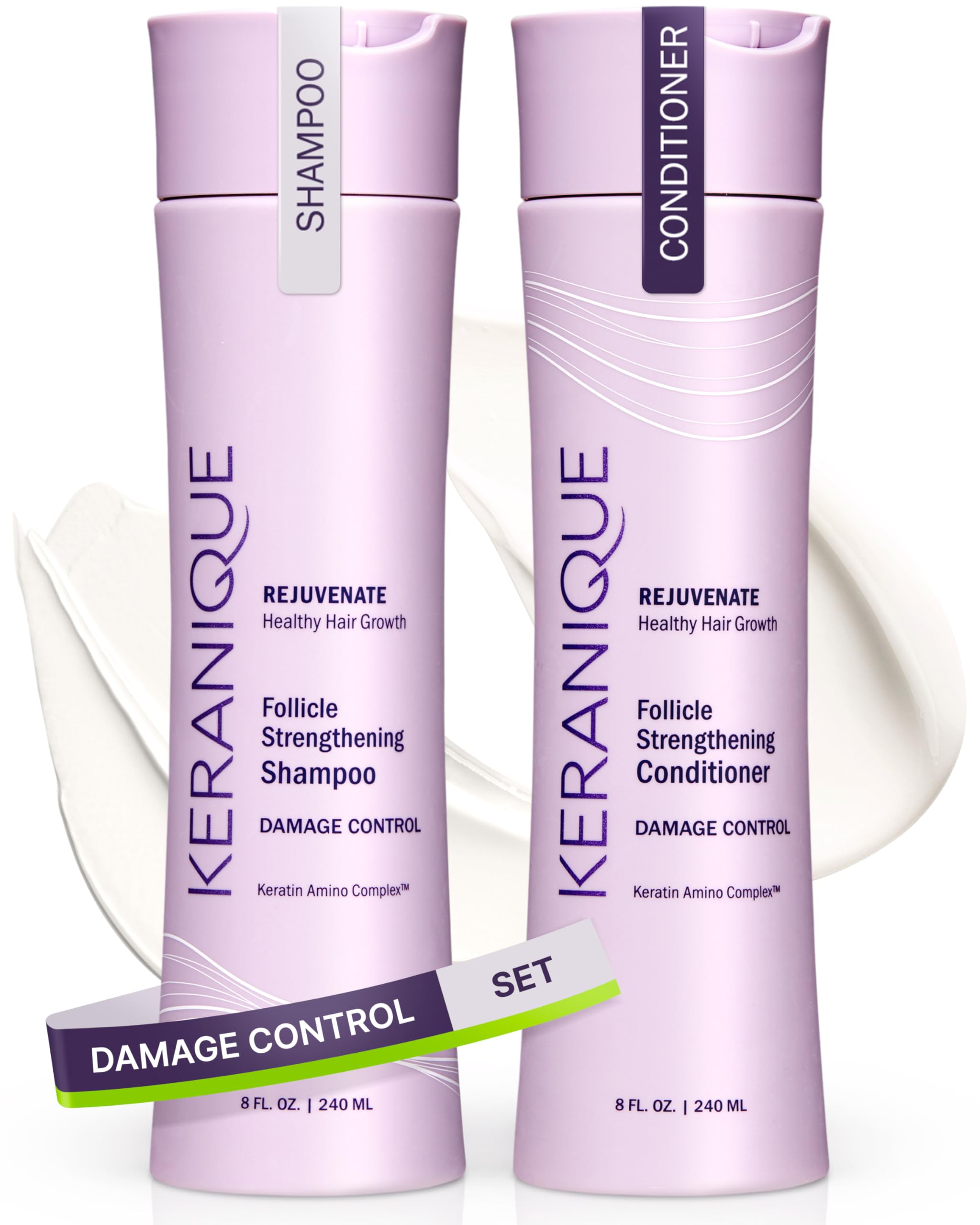 Set De Champú Y Acondicionador Keranique Para Cabello Dañado - Venta Internacional.