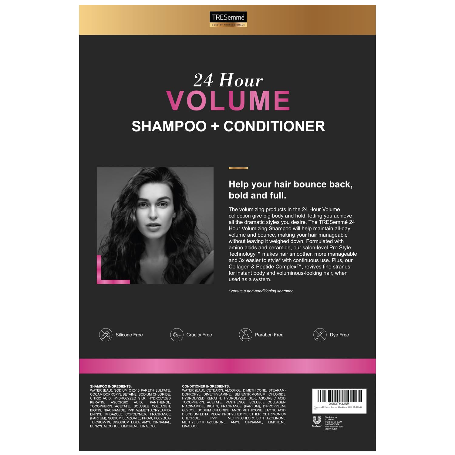 Foto 3 pulgar | Shampoo y Acondicionador Tresemmé Voluminizing 800 Ml - Venta Internacional
