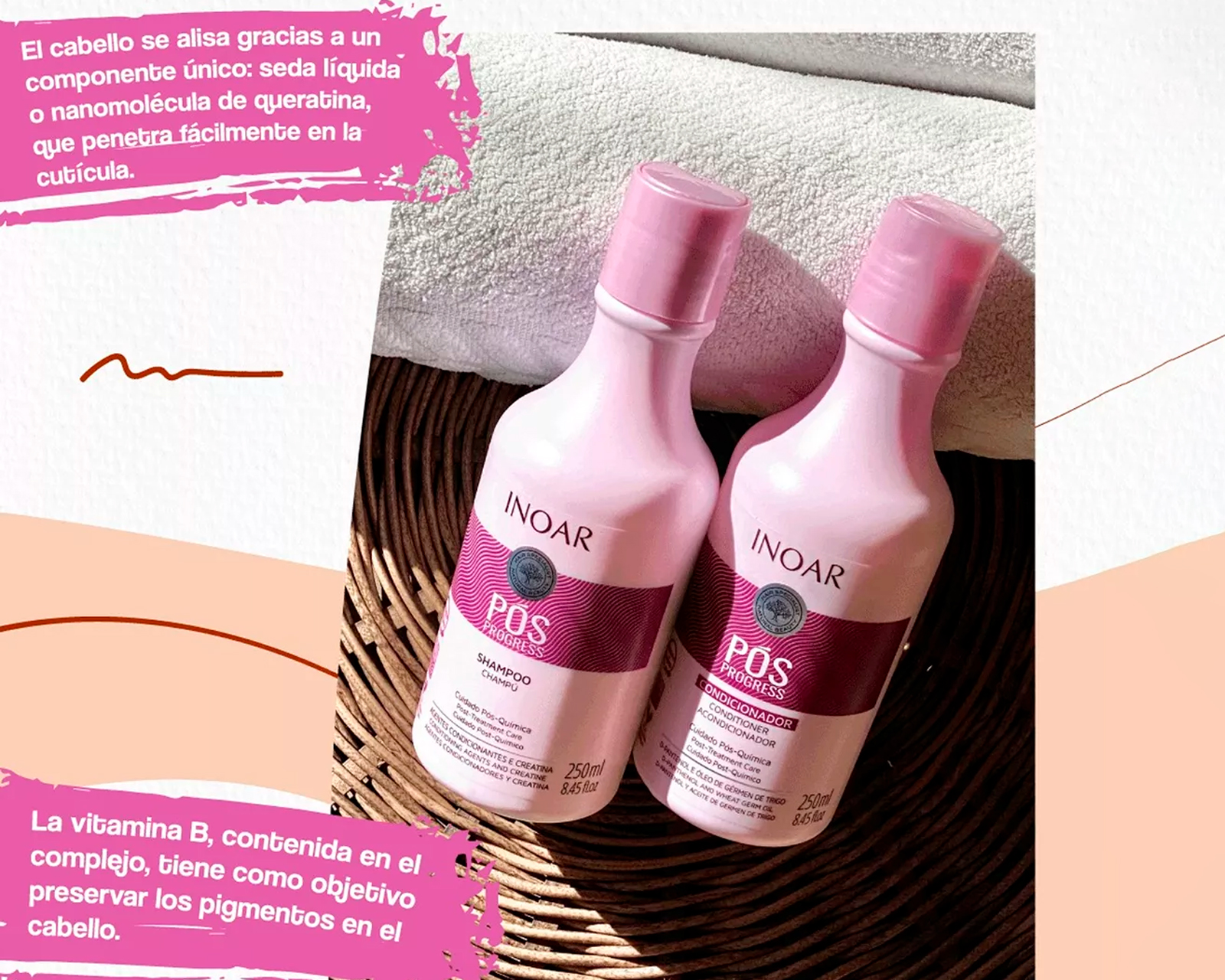 Foto 4 pulgar | Inoar Pos Progress Shampoo Y Acondicionador Tratamiento Post Alisado Duo