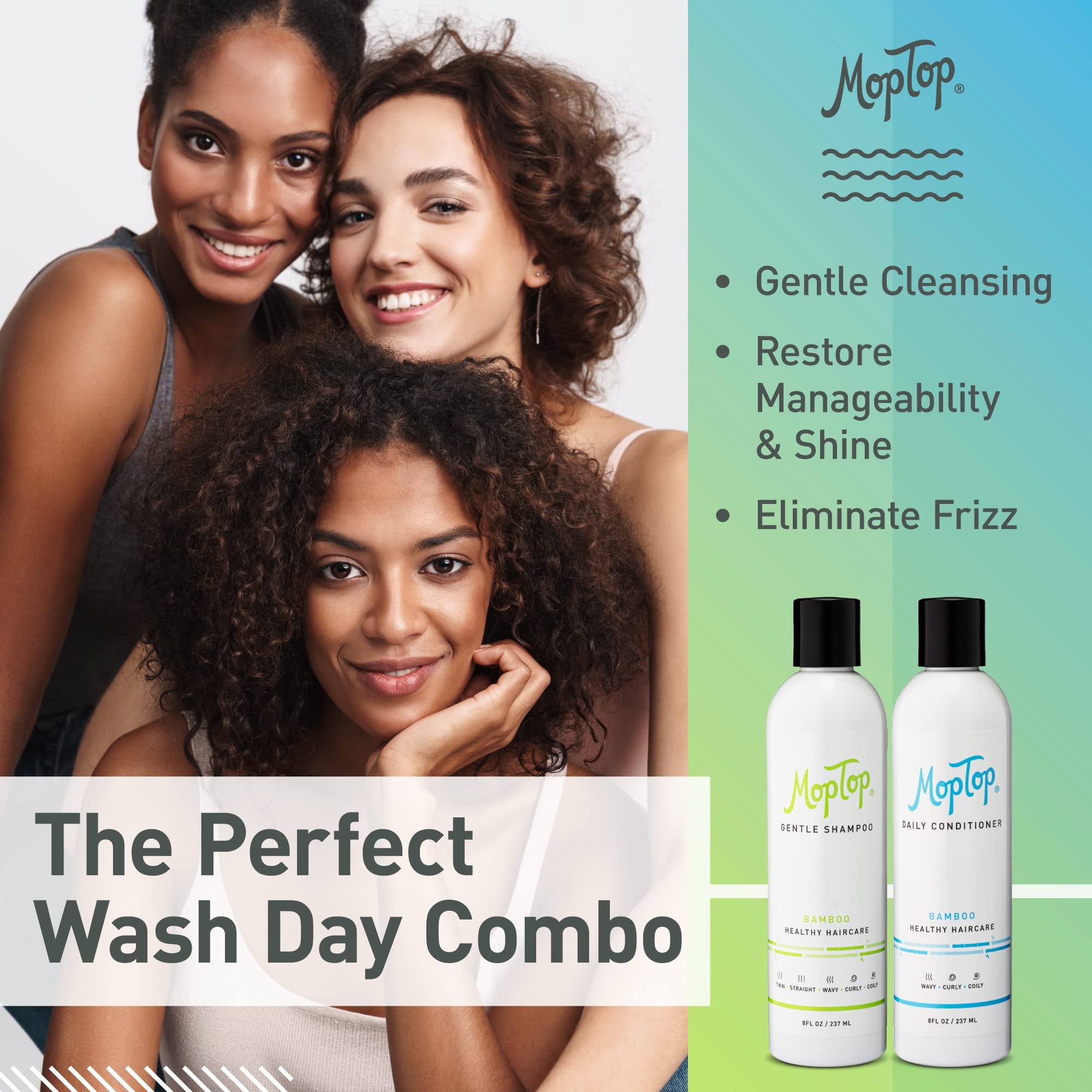 Foto 2 | Set para Cabello Moptop Gentle Shampoo + Acondicionador Diario - Venta Internacional