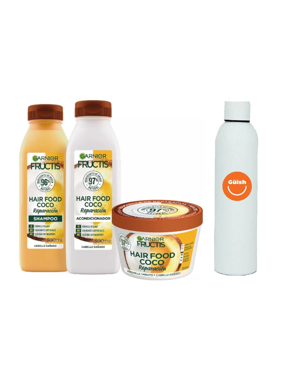Foto 2 pulgar | Kit Garnier Fructis Hair Food Coco Rutina Completa + Termo de Agua Güish