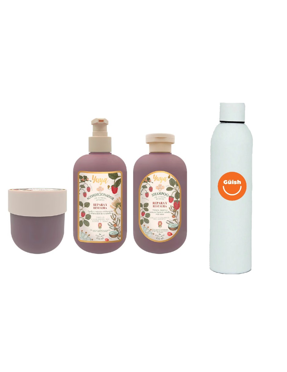 Foto 1 | Kit Shampoo + Mascarilla + Acondicionador Repara Y Restaura Yuya + Termo De Agua Güish