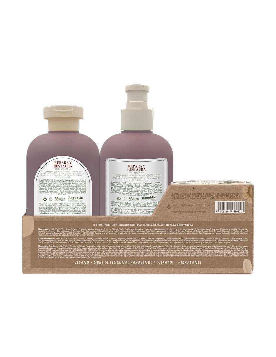 Foto 4 | Kit Shampoo + Mascarilla + Acondicionador Repara Y Restaura Yuya + Termo De Agua Güish