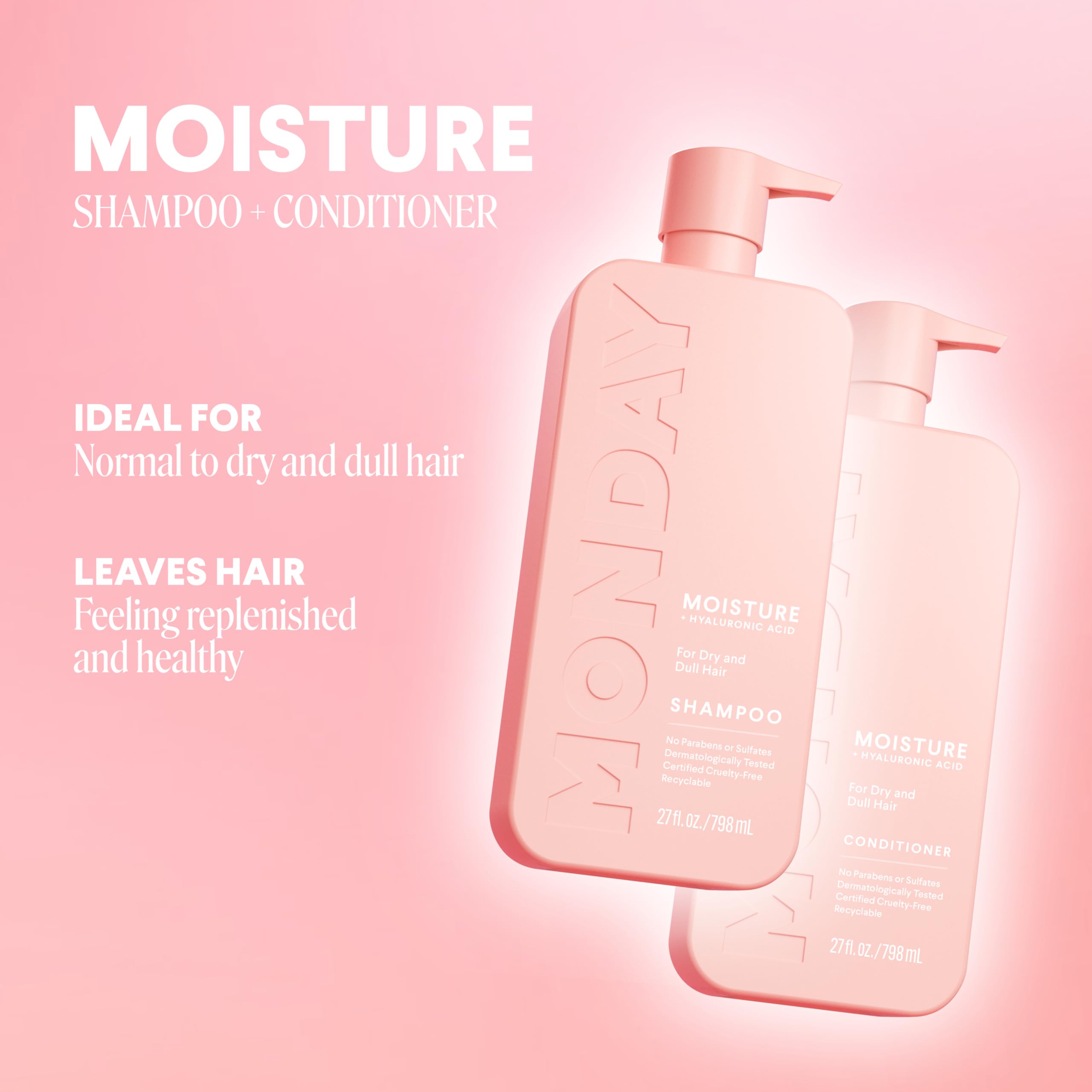 Foto 3 pulgar | Set De Champú Y Acondicionador Monday Haircare Moisture 800 Ml, Paquete De 2 - Venta Internacional.