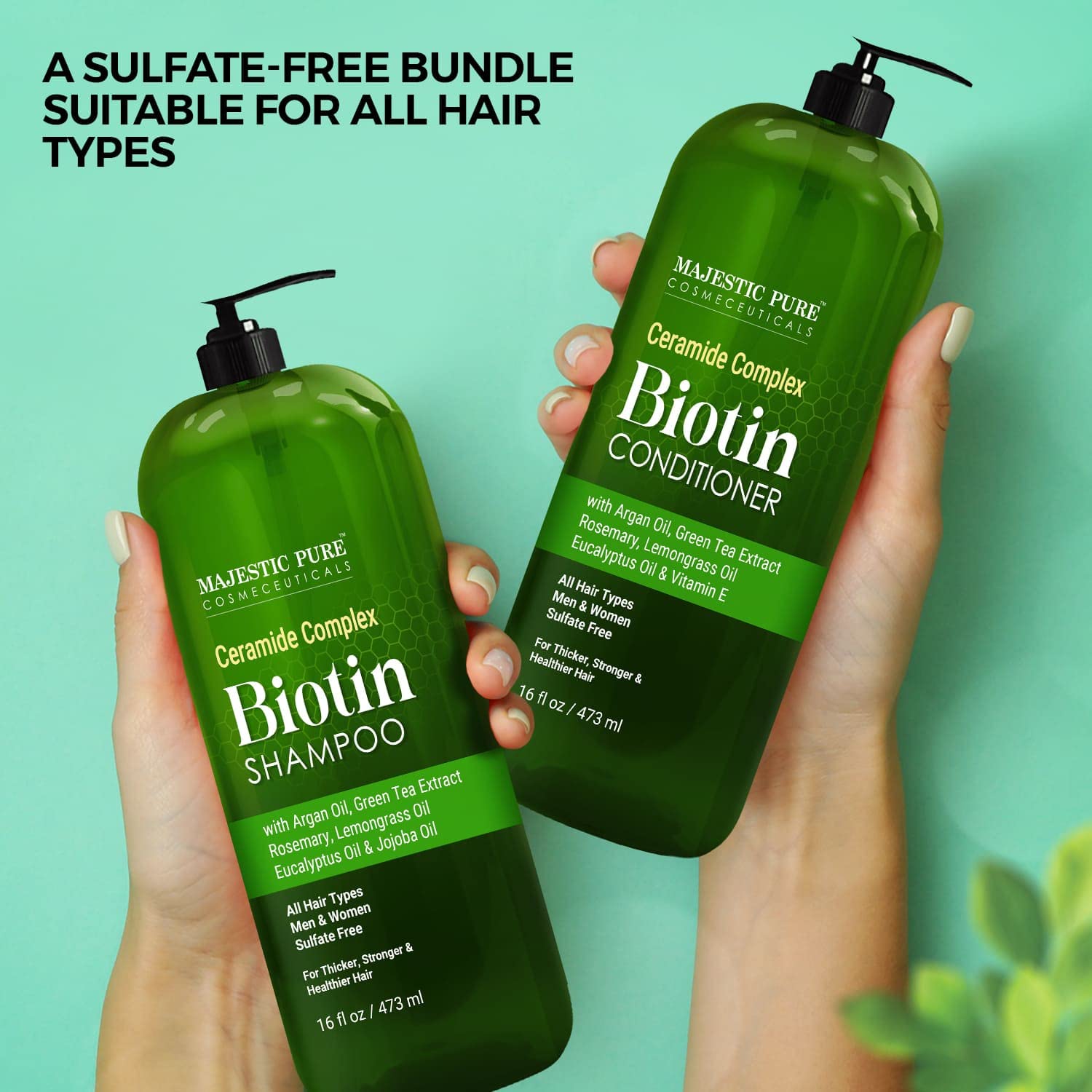 Foto 5 pulgar | Set De Champú Y Acondicionador Majestic Pure Biotin 480 Ml - Venta Internacional.