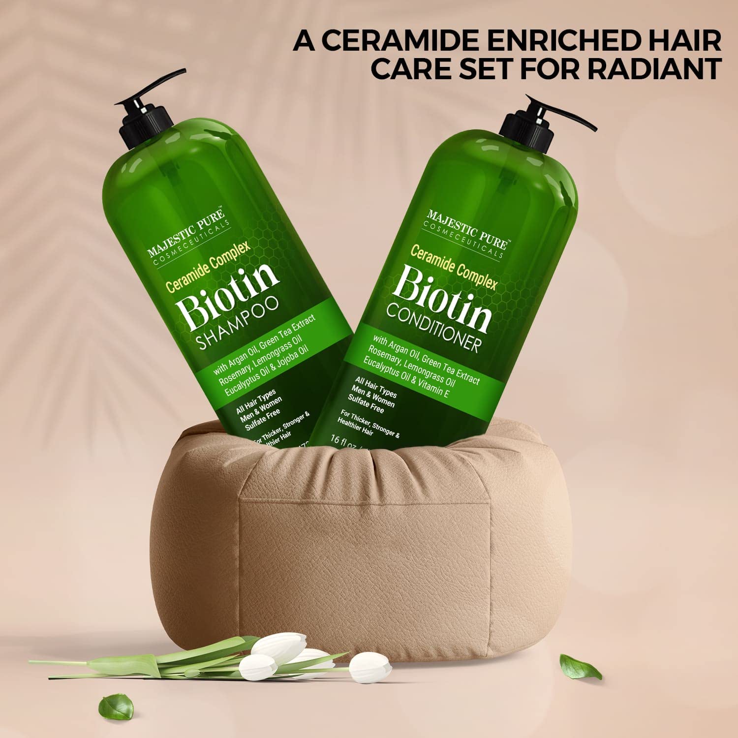 Foto 7 pulgar | Set De Champú Y Acondicionador Majestic Pure Biotin 480 Ml - Venta Internacional.