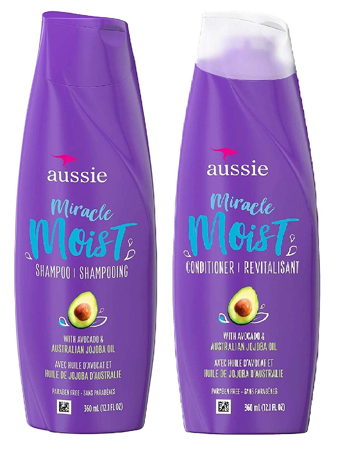 Set De Champú Y Acondicionador Aussie Miracle Moist 360 Ml - Venta Internacional.