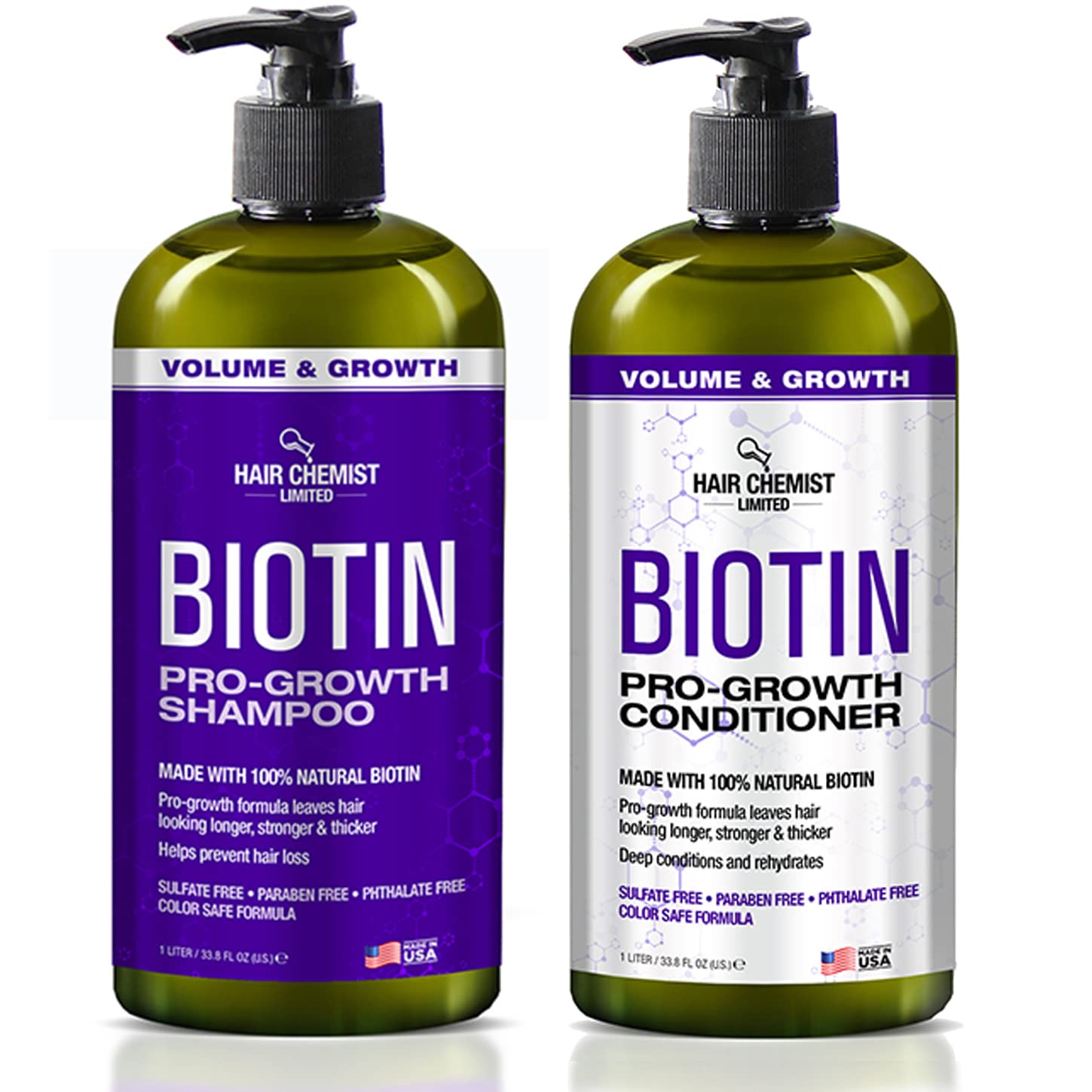 Set De Champú Y Acondicionador Biotin Pro-growth De Hair Chemist - Venta Internacional.