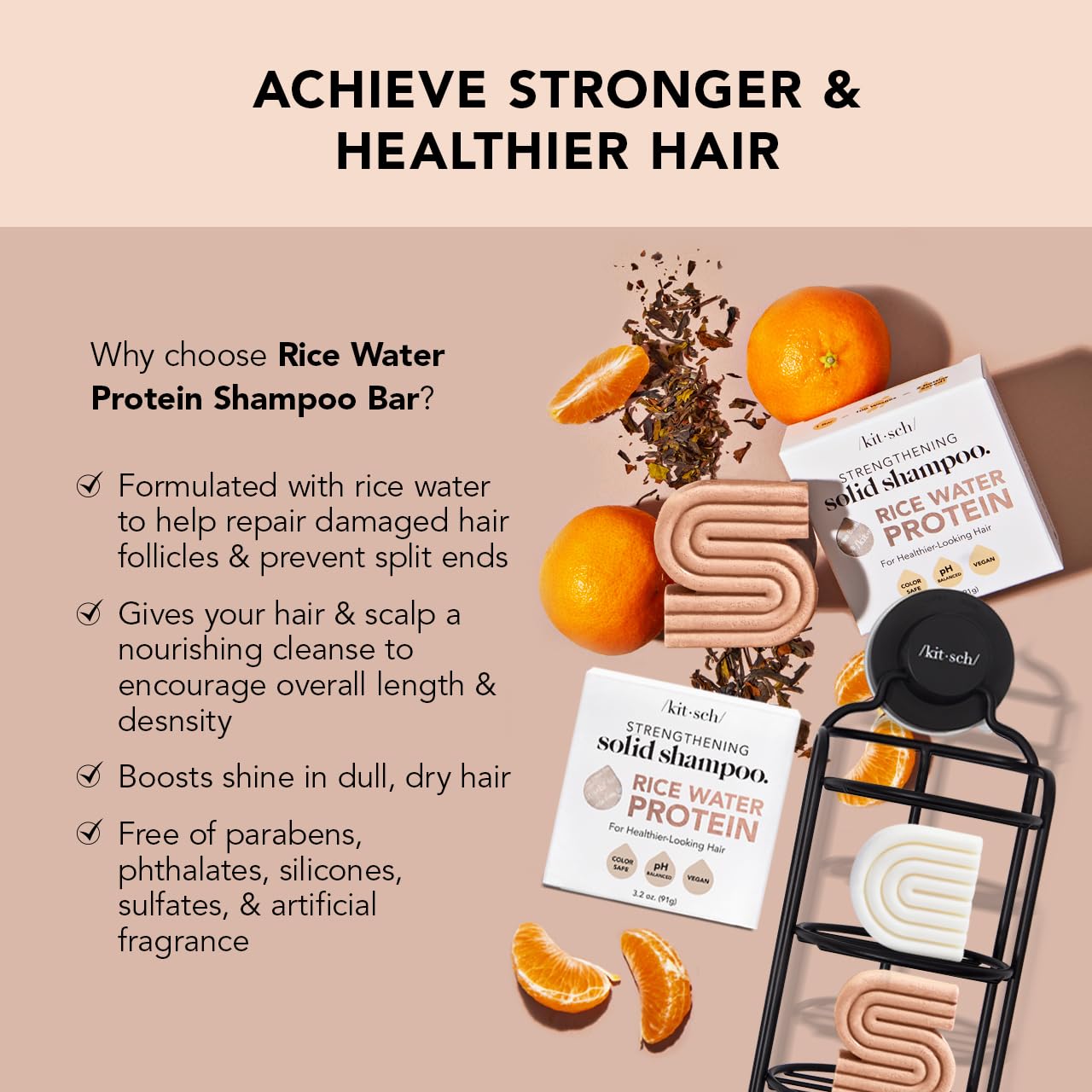 Foto 3 | Set Para El Cuidado Del Cabello Kitsch Rice Shampoo & Acondicionador Bar - Venta Internacional.