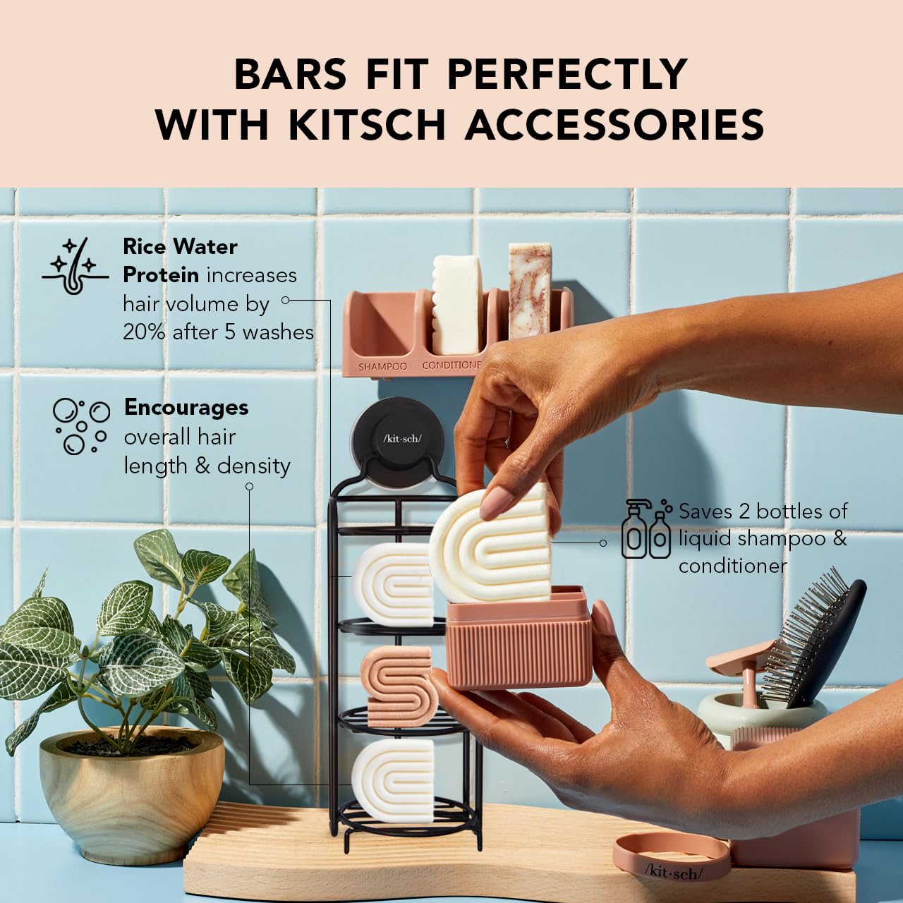 Foto 4 | Set Para El Cuidado Del Cabello Kitsch Rice Shampoo & Acondicionador Bar - Venta Internacional.