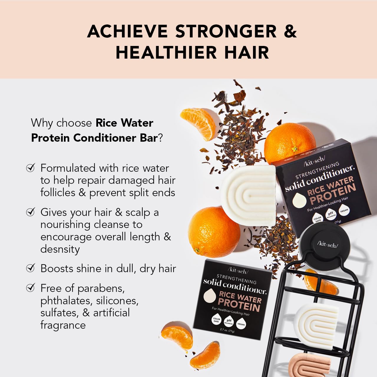 Foto 5 | Set Para El Cuidado Del Cabello Kitsch Rice Shampoo & Acondicionador Bar - Venta Internacional.