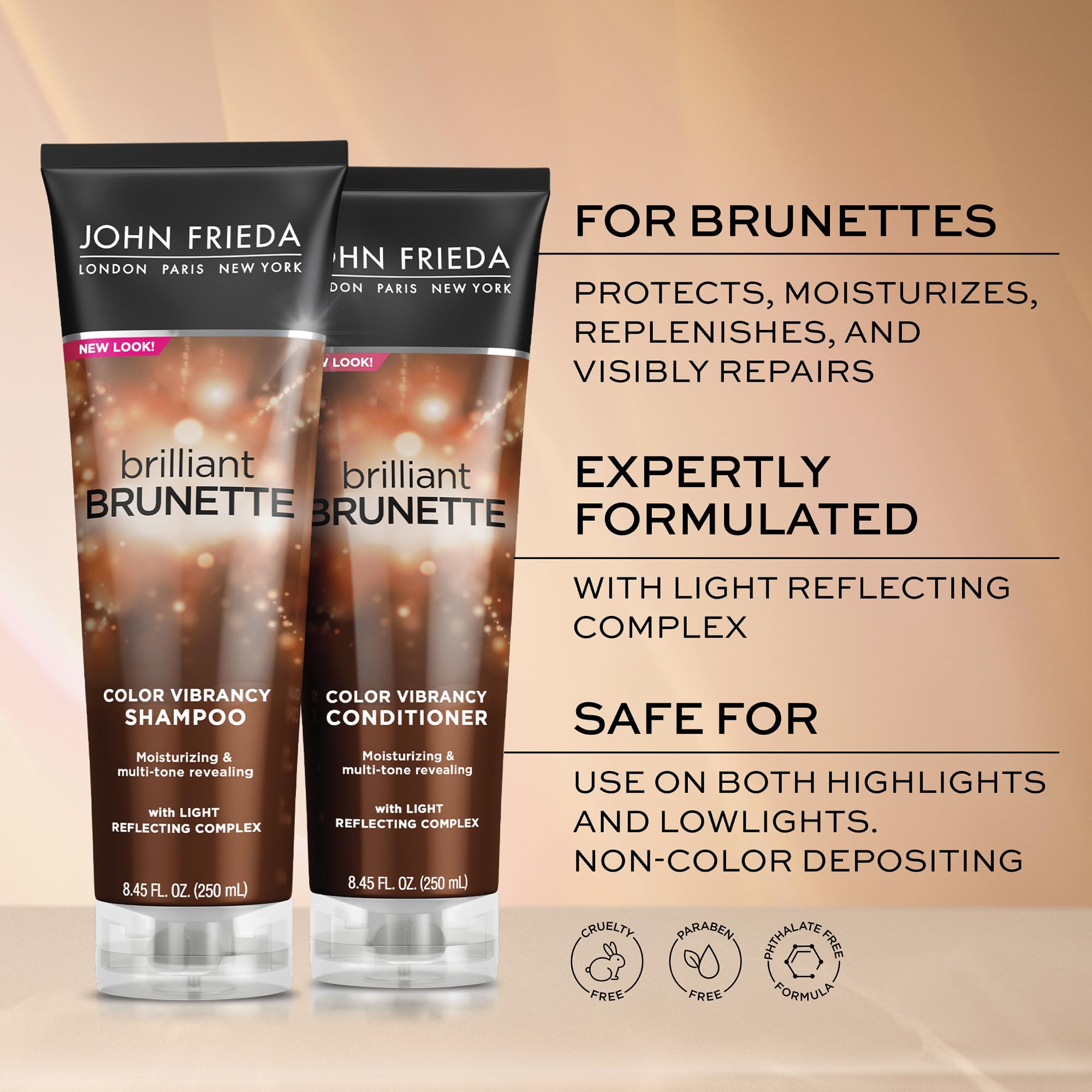 Foto 3 pulgar | Set Dúo De Champú Y Acondicionador John Frieda Brilliant Brunette - Venta Internacional.