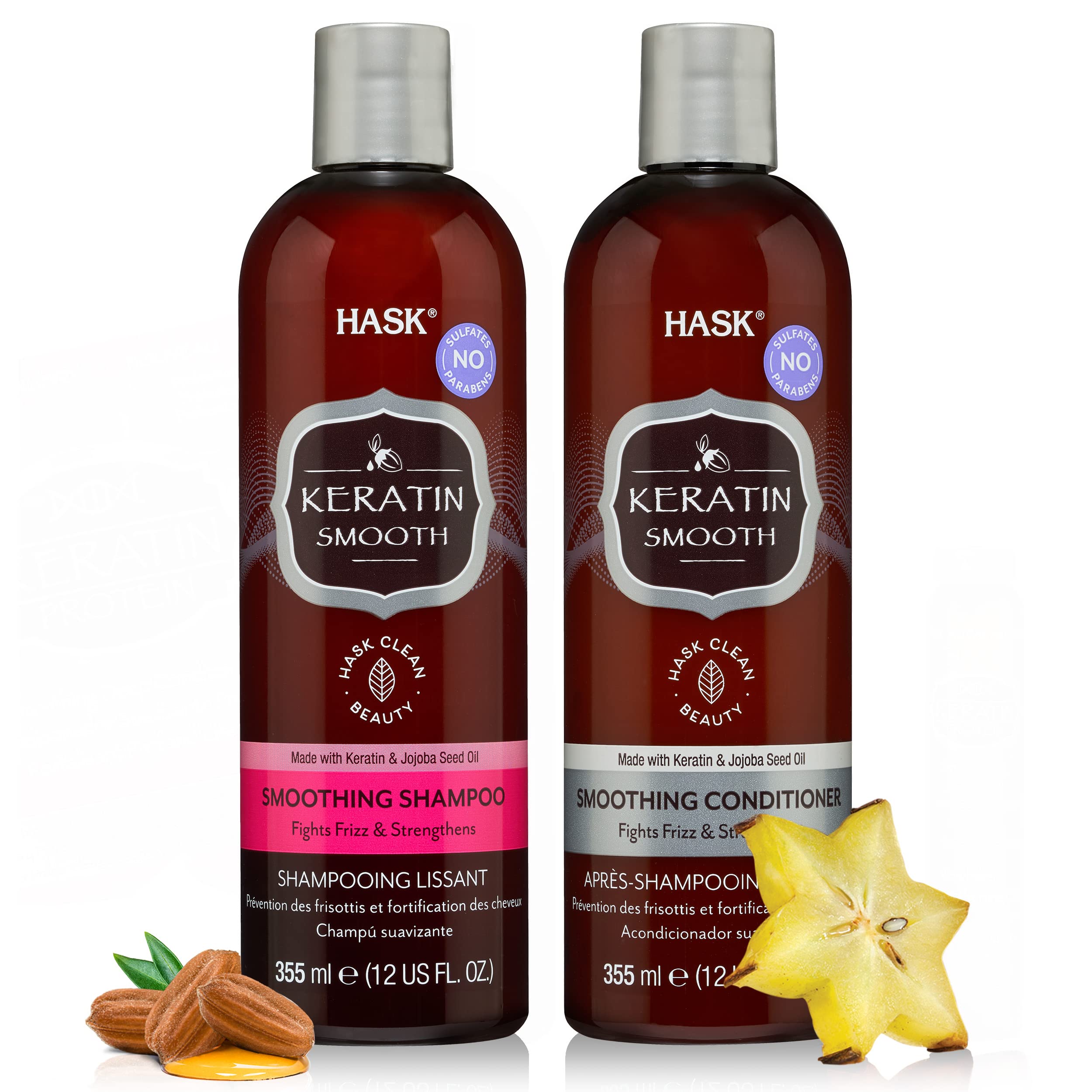 Foto 2 pulgar | Set De Champú Y Acondicionador Hask Keratin Smoothing - Venta Internacional.