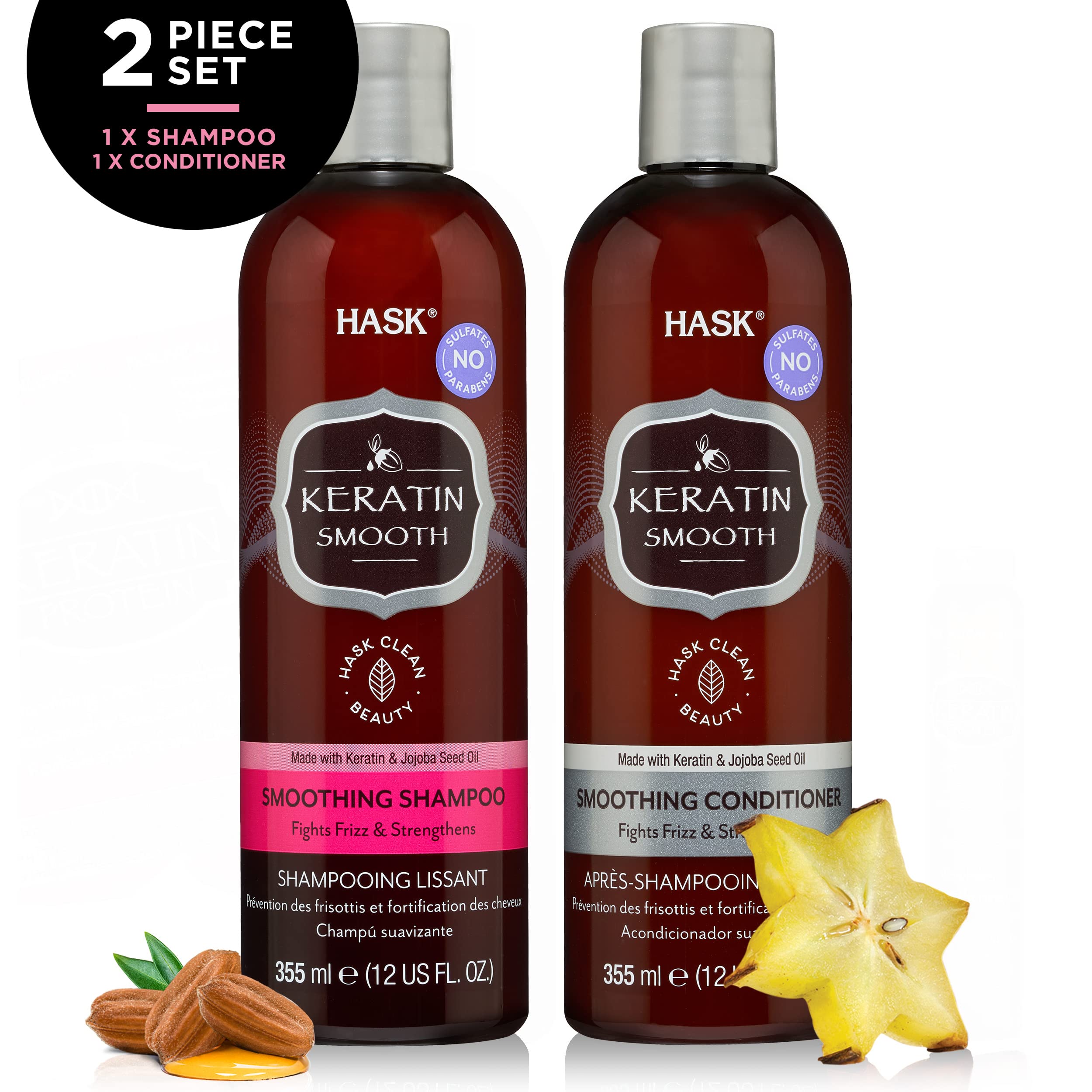 Foto 6 pulgar | Set De Champú Y Acondicionador Hask Keratin Smoothing - Venta Internacional.