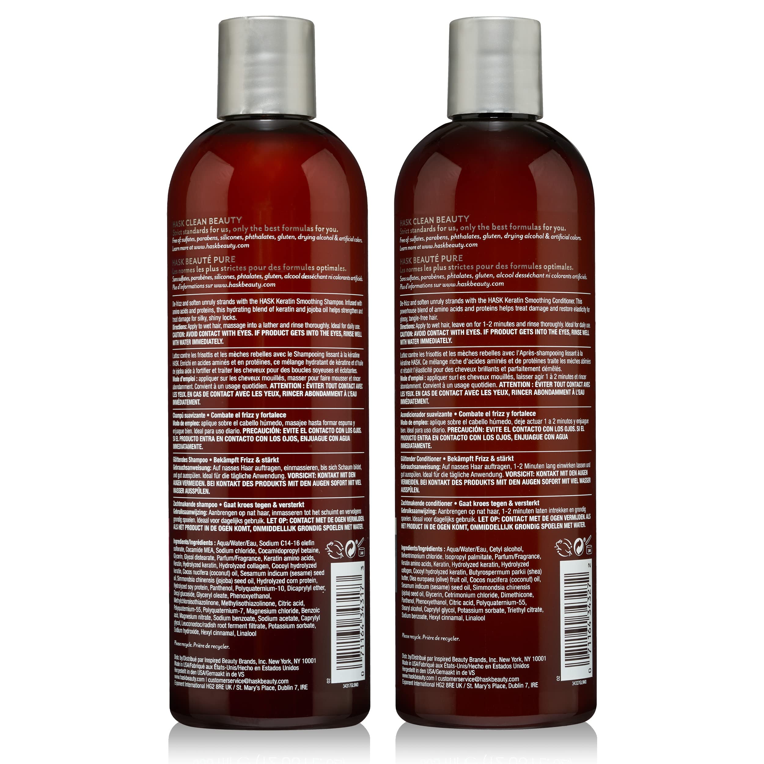 Foto 7 | Set De Champú Y Acondicionador Hask Keratin Smoothing - Venta Internacional.