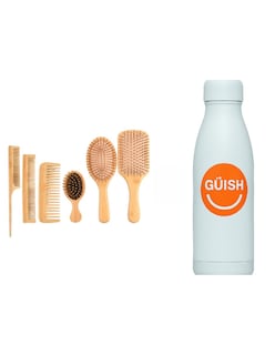 Foto 1 | Kit De Cepillo Y Peine De Bambú Anti Frizz 6pcs + Gratis Termo Güish De Regalo