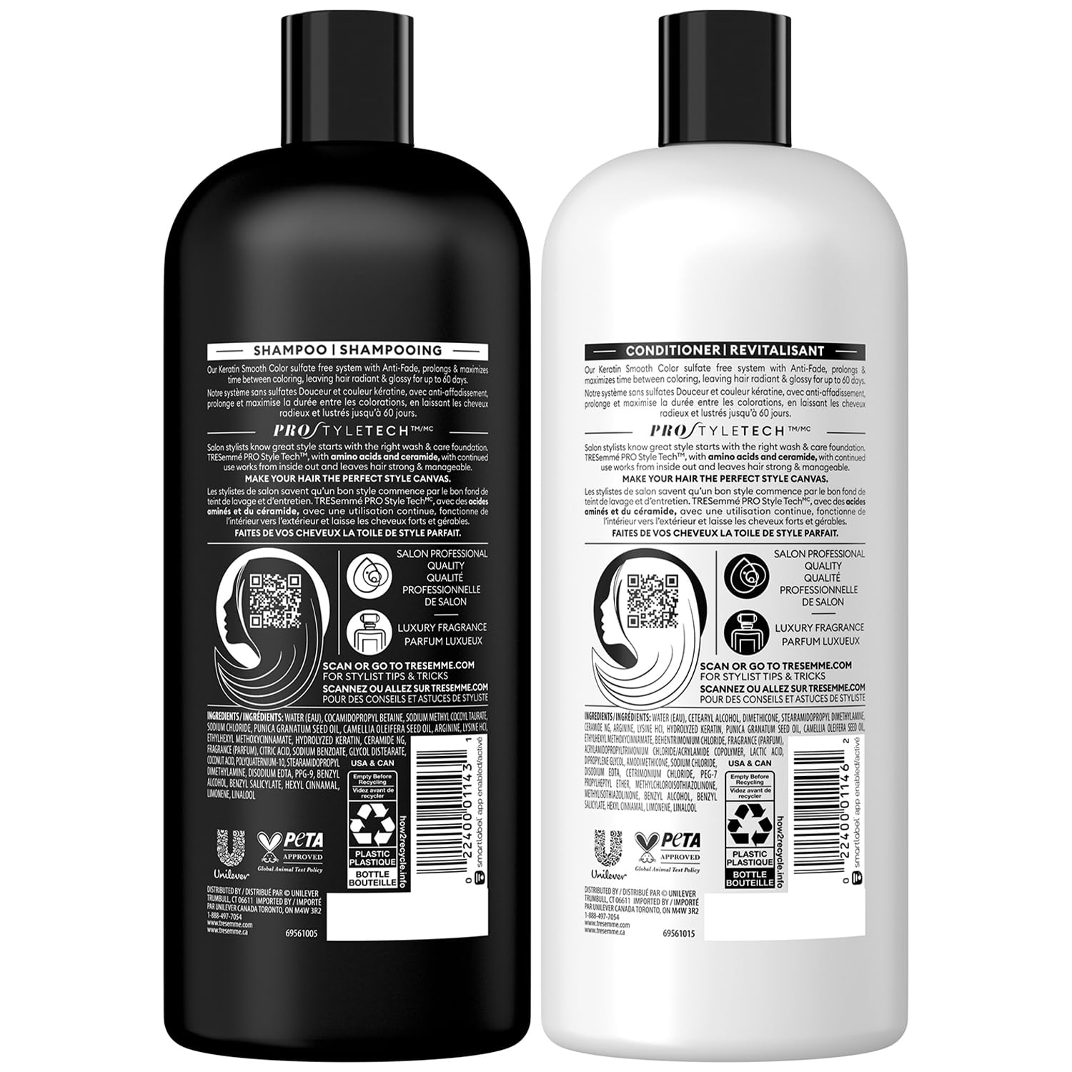 Foto 3 pulgar | Champú Y Acondicionador Tresemmé Keratin Smooth Color 800 Ml - Venta Internacional.