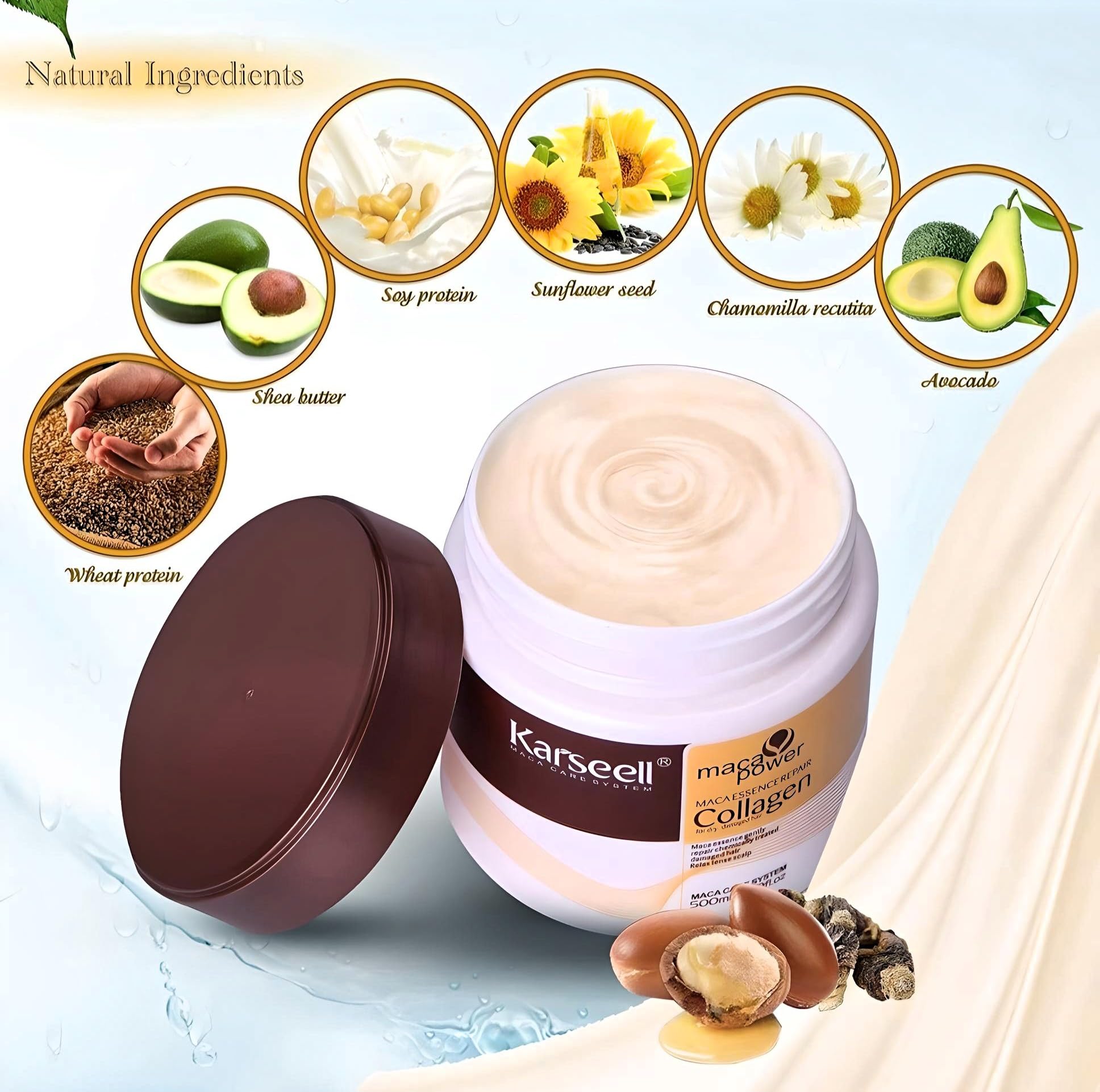 Foto 3 | Set De Reparación Capilar Karseell: Champú, Acondicionador Y Colágeno De Maca - Venta Internacional.