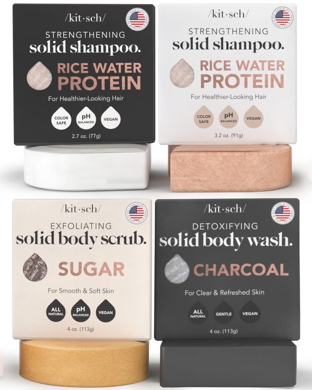 Set Para El Cuidado Del Cabello Y El Cuerpo, Champú Y Acondicionador Kitsch Rice - Venta Internacional.