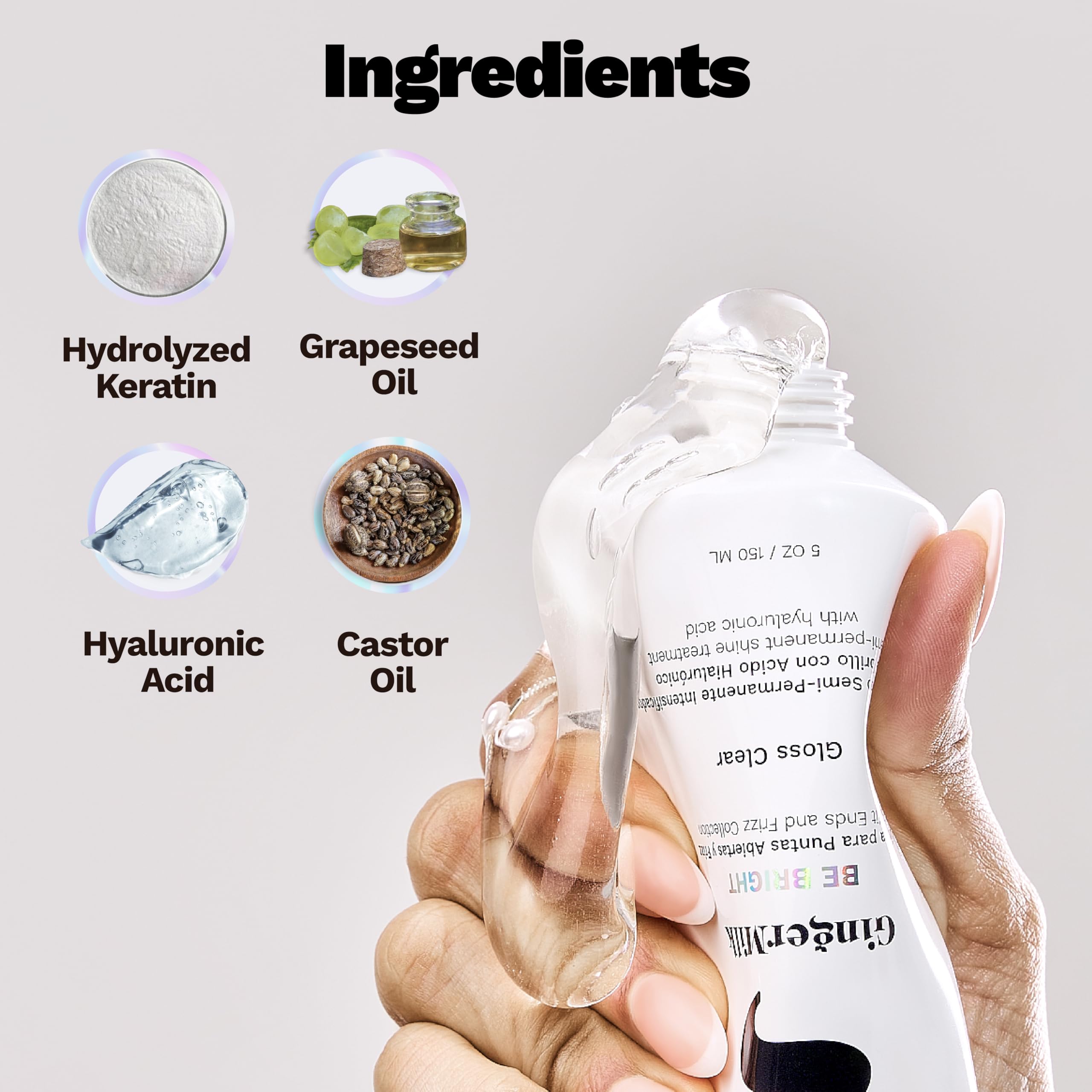 Foto 4 pulgar | Tratamiento Para Brillo Capilar Con Leche De Jengibre Be Bright, 150 Ml, Con Ácido Hialurónico - Venta Internacional.