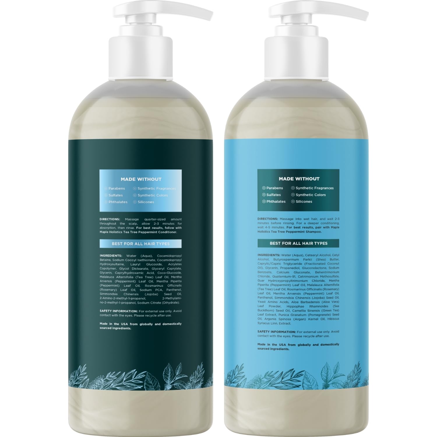 Foto 6 pulgar | Set De Cuidado Capilar Maple Holistics Tea Tree Peppermint 480 Ml - Venta Internacional.