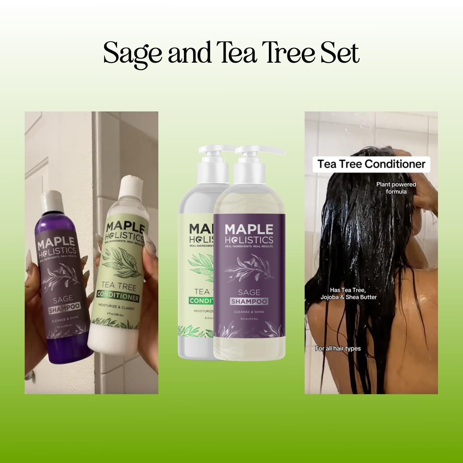 Foto 3 pulgar | Set De Champú Y Acondicionador Maple Holistics Tea Tree - Venta Internacional.