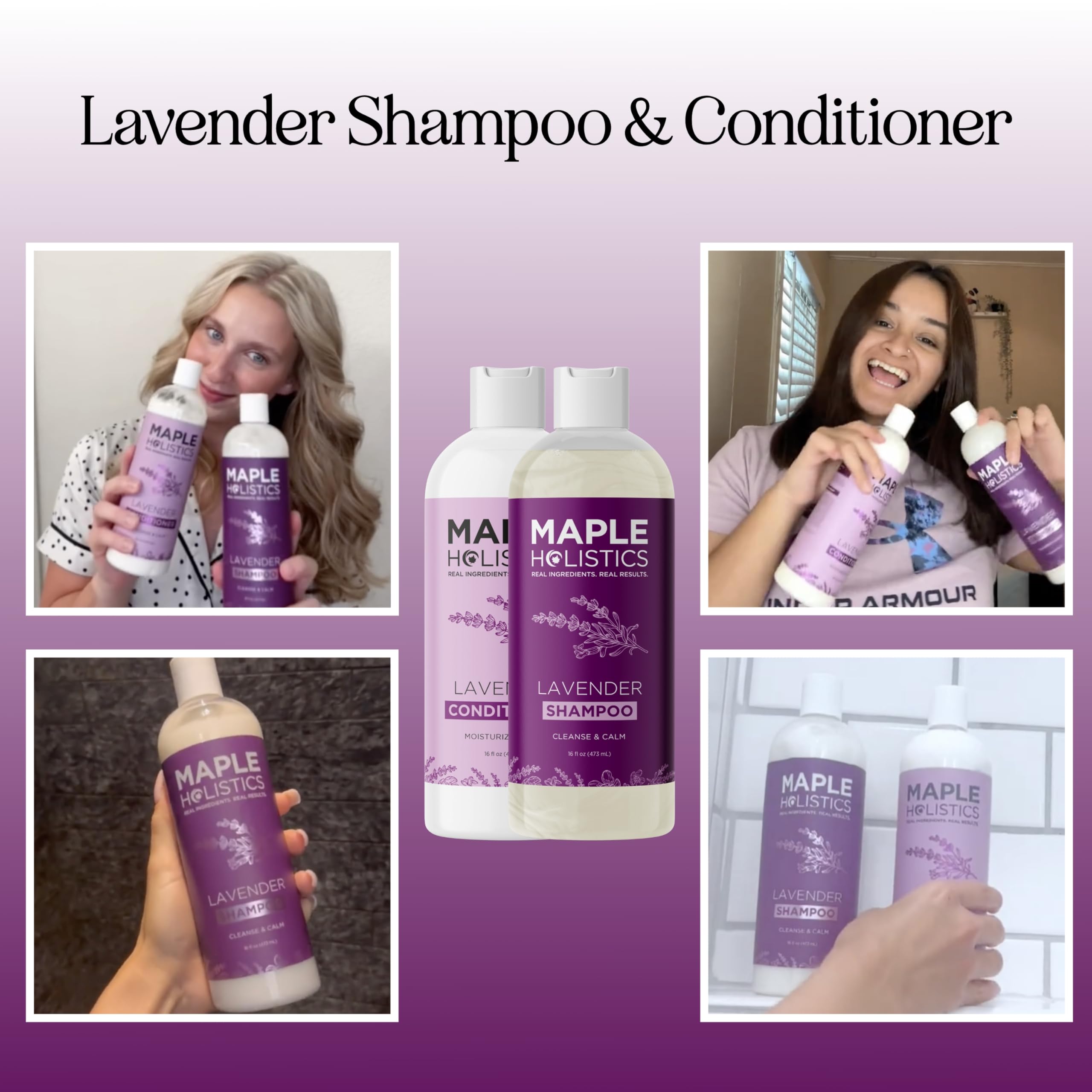 Foto 2 | Set De Champú Y Acondicionador Maple Holistics Aromatherapy Lavender - Venta Internacional.