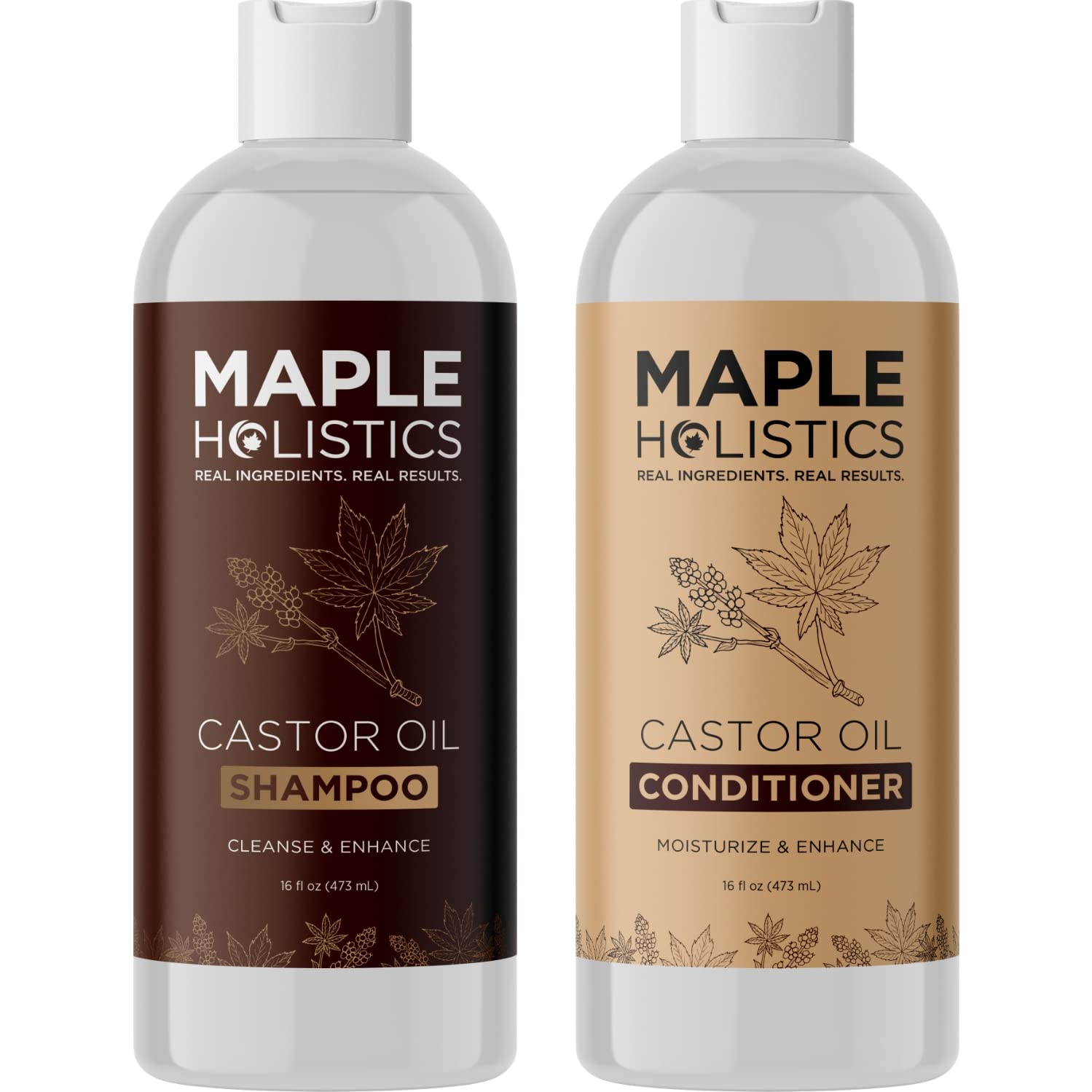 Foto 2 pulgar | Set De Champú Y Acondicionador Maple Holistics Castor Oil - Venta Internacional.