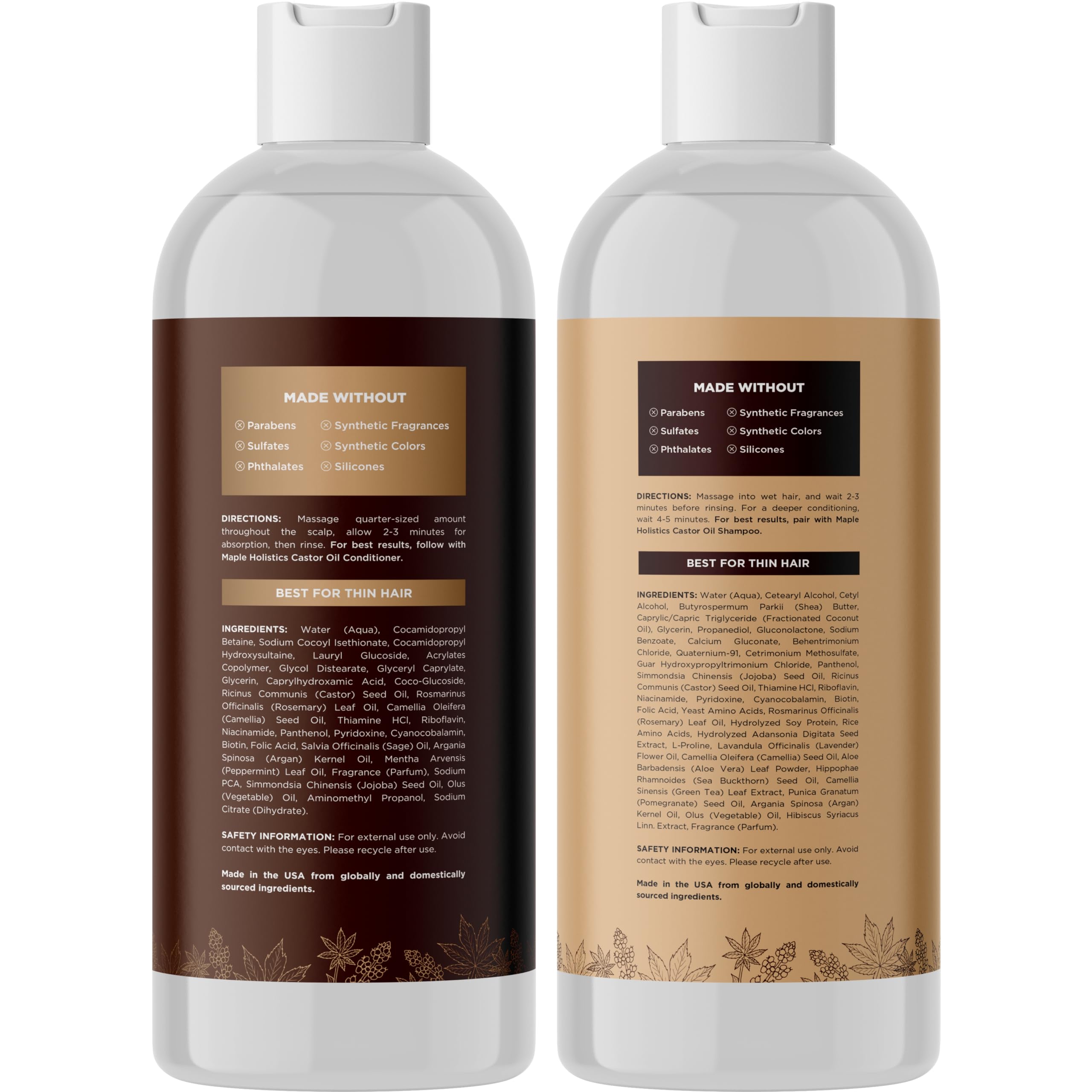 Foto 2 | Set De Champú Y Acondicionador Maple Holistics Castor Oil - Venta Internacional.