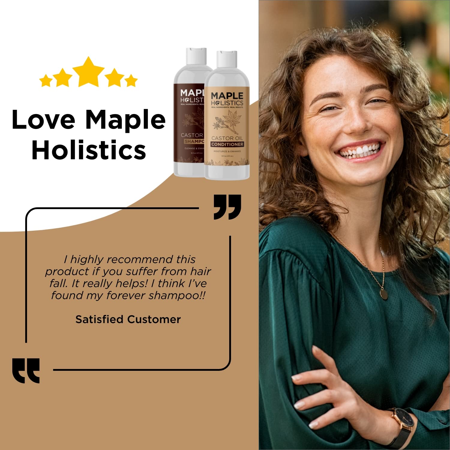 Foto 5 | Set De Champú Y Acondicionador Maple Holistics Castor Oil - Venta Internacional.