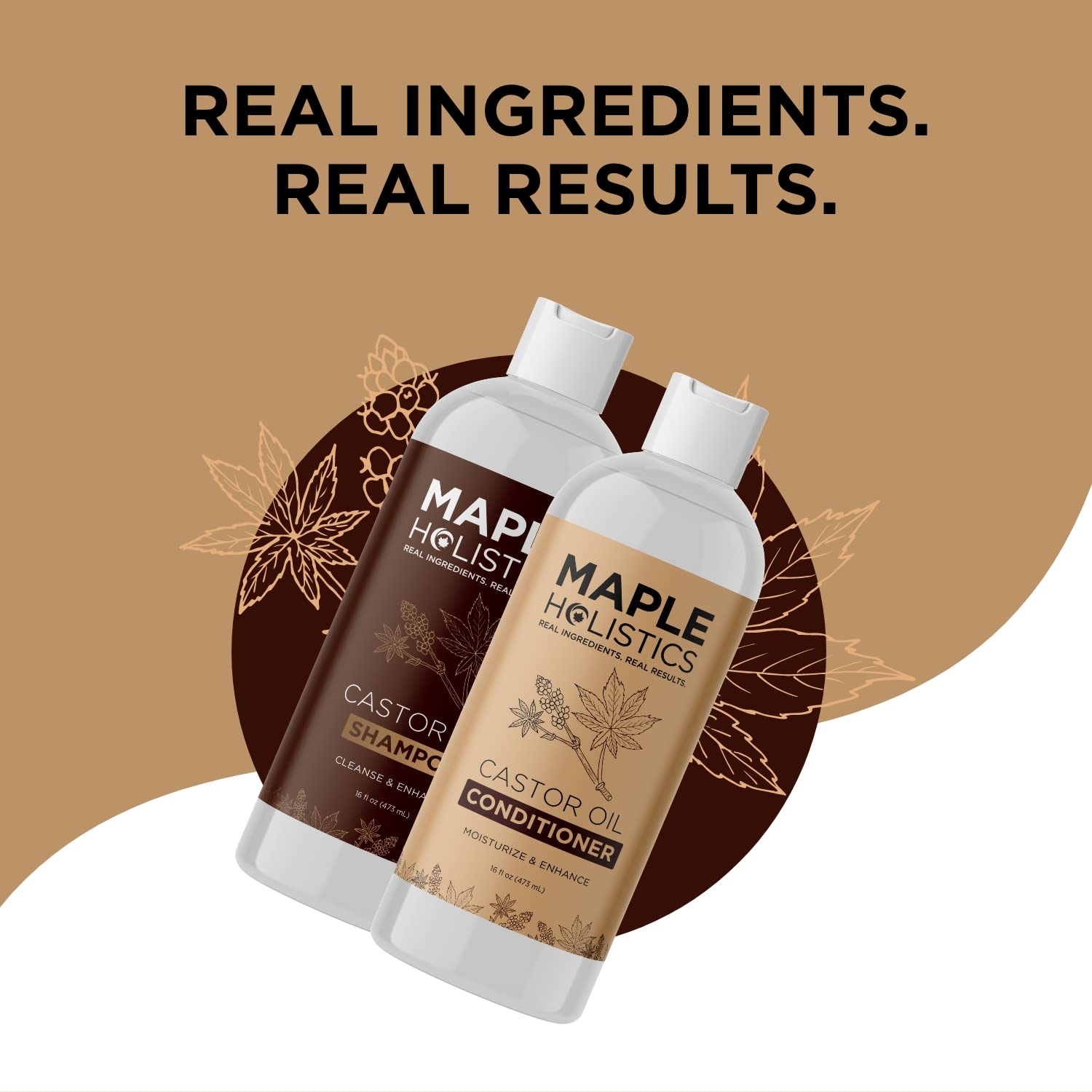Foto 7 | Set De Champú Y Acondicionador Maple Holistics Castor Oil - Venta Internacional.
