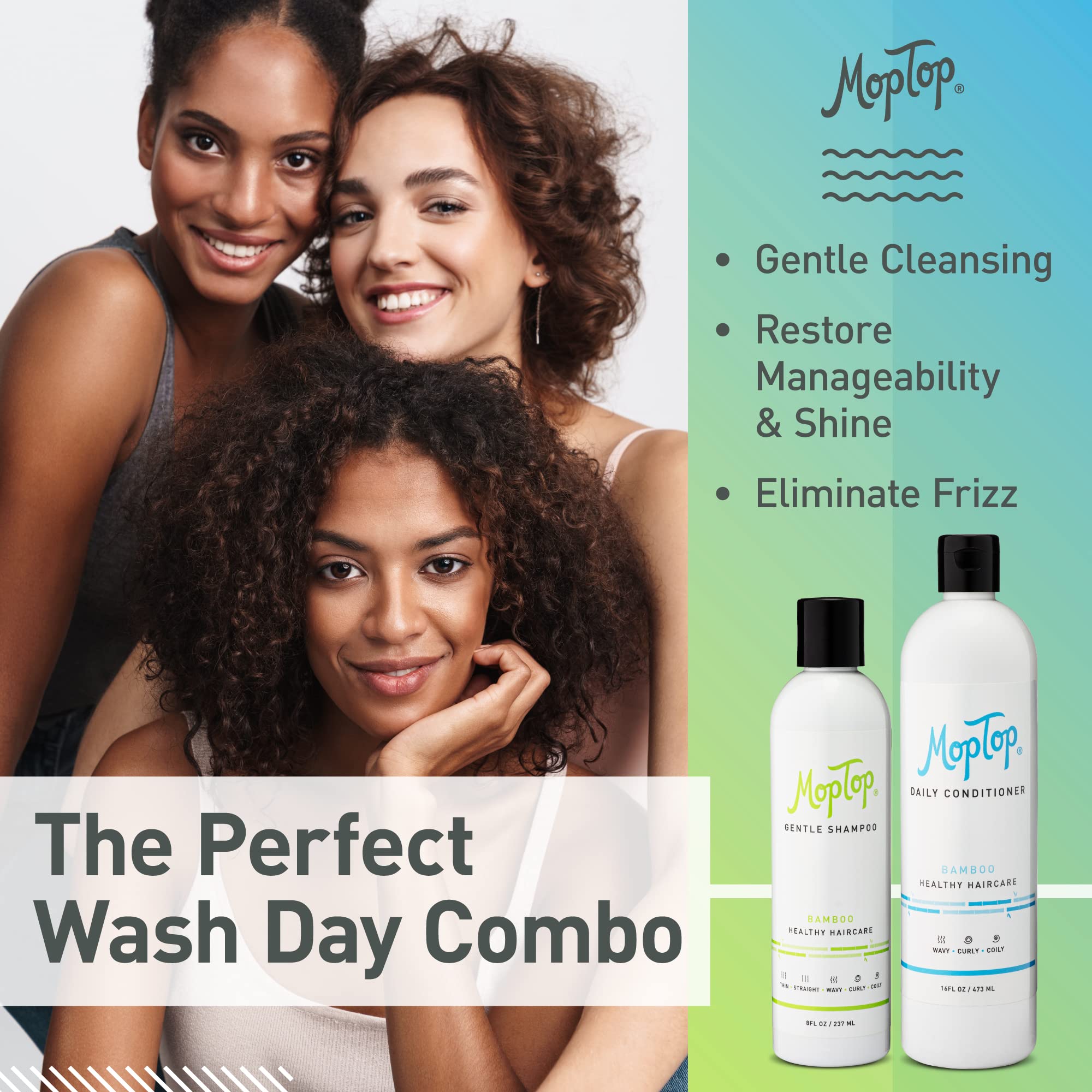 Foto 4 pulgar | Set Para El Cuidado Del Cabello Moptop Gentle Shampoo + Acondicionador Diario - Venta Internacional.