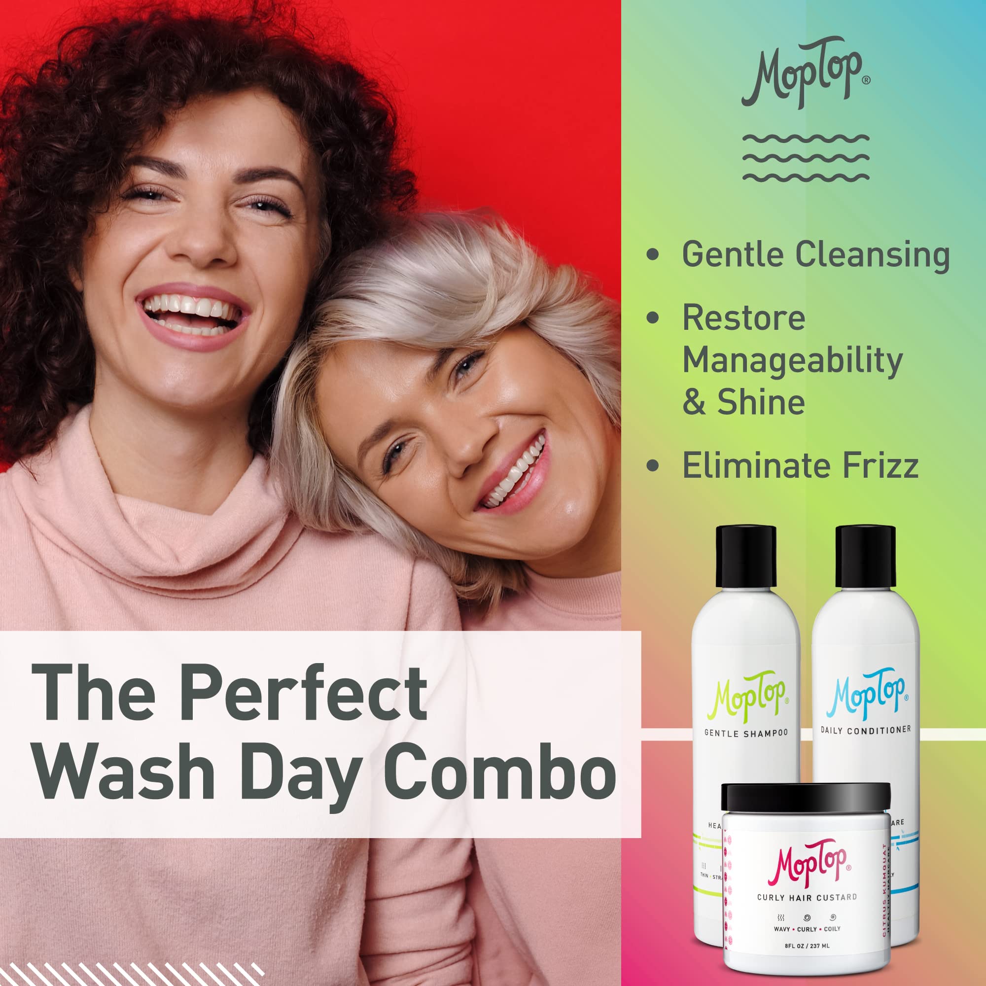 Foto 2 | Set Para El Cuidado Del Cabello, Champú Y Acondicionador Moptop Curly Hair Rutina - Venta Internacional.