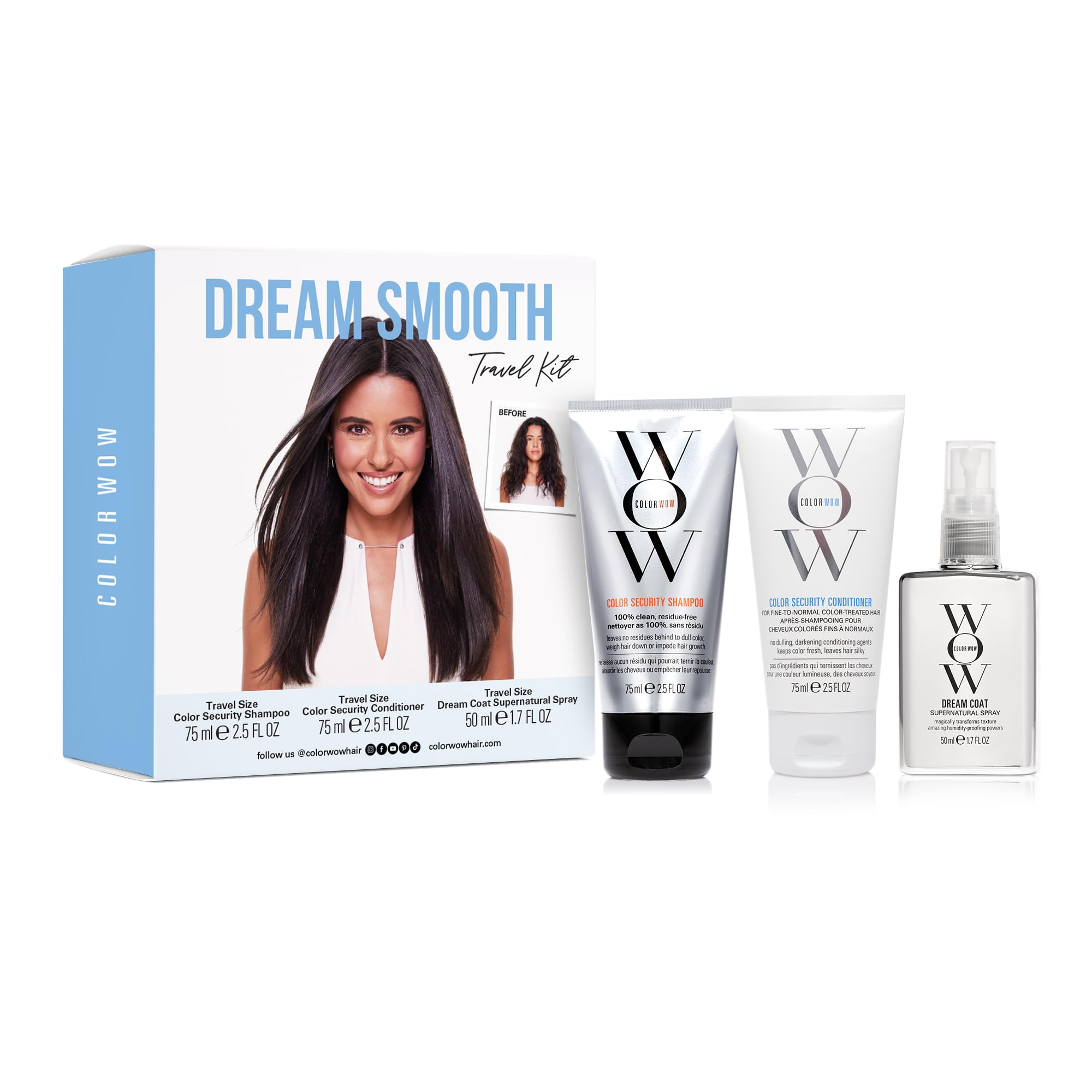 Foto 2 pulgar | Kit De Viaje Color Wow Dream Smooth Para Champú, Acondicionador Y Capa - Venta Internacional.
