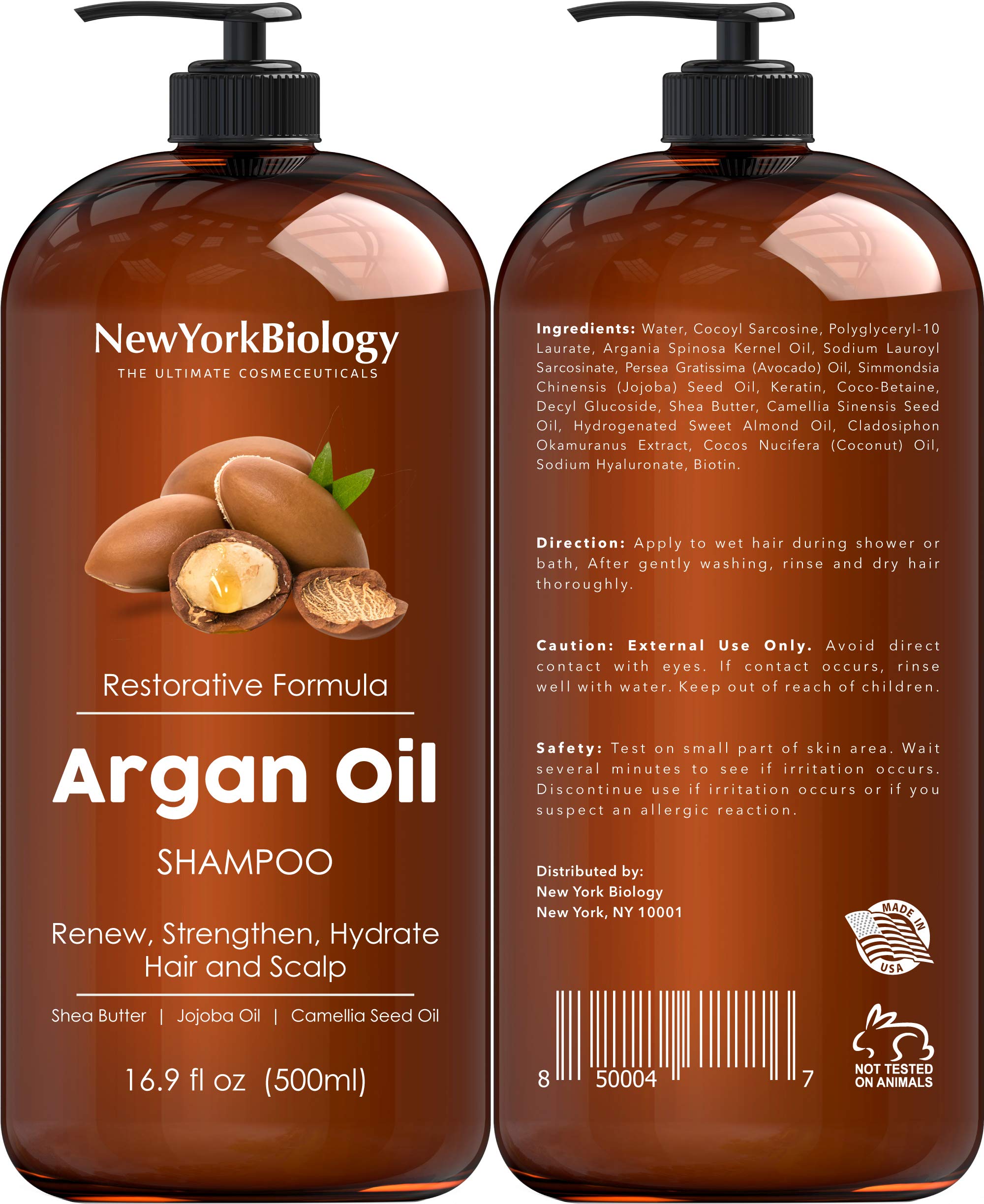 Foto 3 pulgar | Set De Champú Y Acondicionador, Aceite De Argán New York Biology, 500 Ml - Venta Internacional.