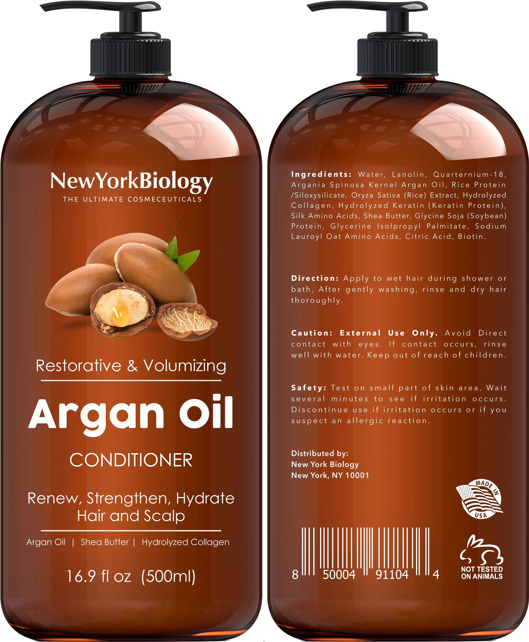 Foto 4 pulgar | Set De Champú Y Acondicionador, Aceite De Argán New York Biology, 500 Ml - Venta Internacional.