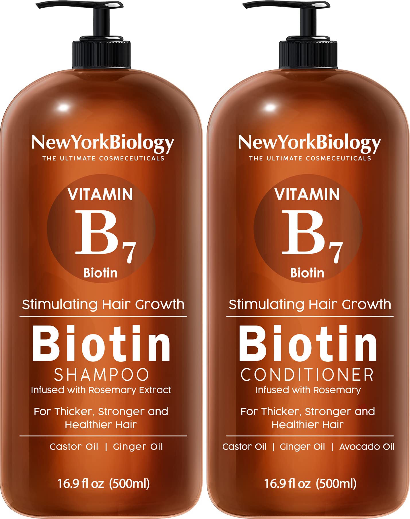 Set De Champú Y Acondicionador New York Biology Biotin 500 Ml - Venta Internacional.