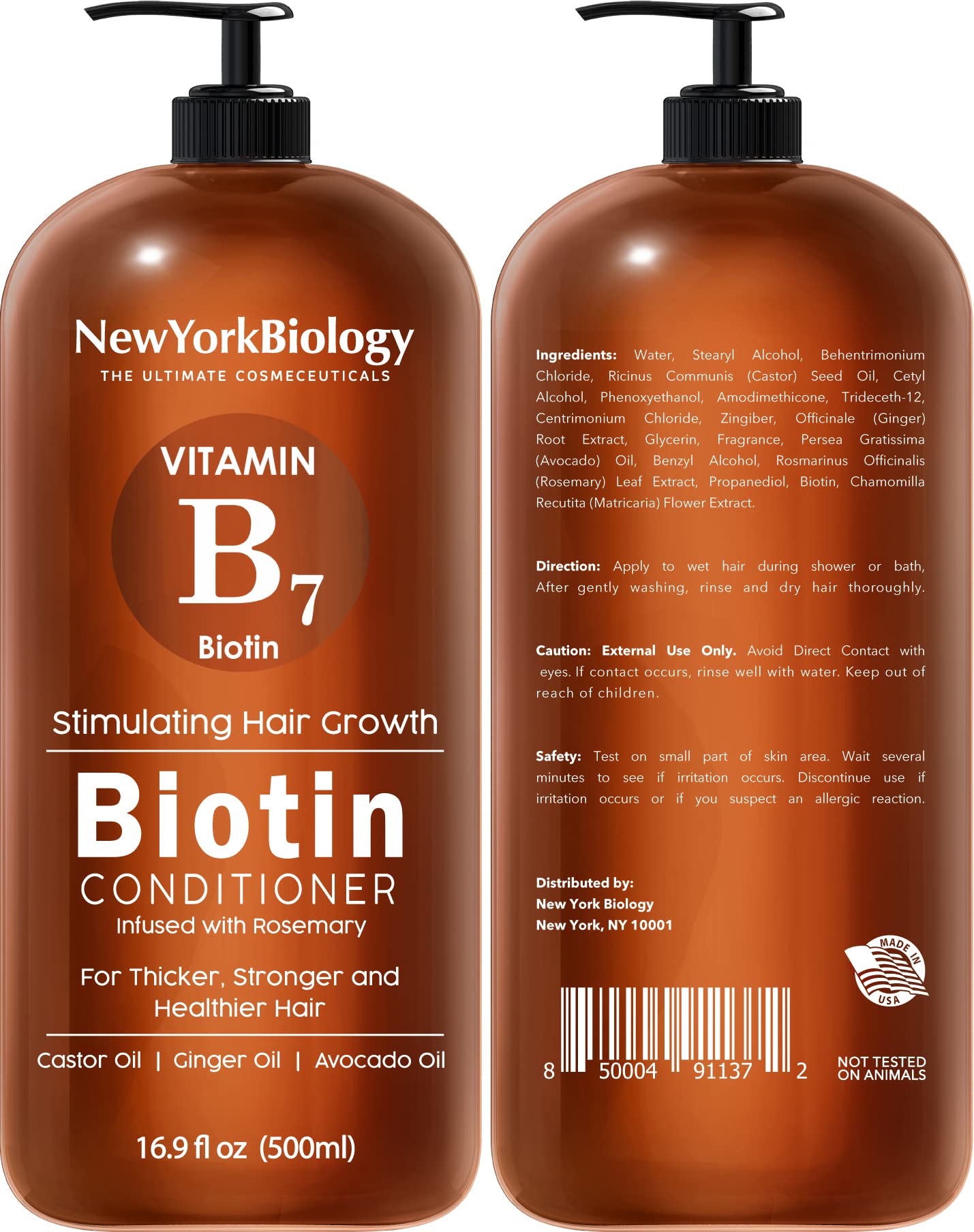 Foto 4 pulgar | Set De Champú Y Acondicionador New York Biology Biotin 500 Ml - Venta Internacional.