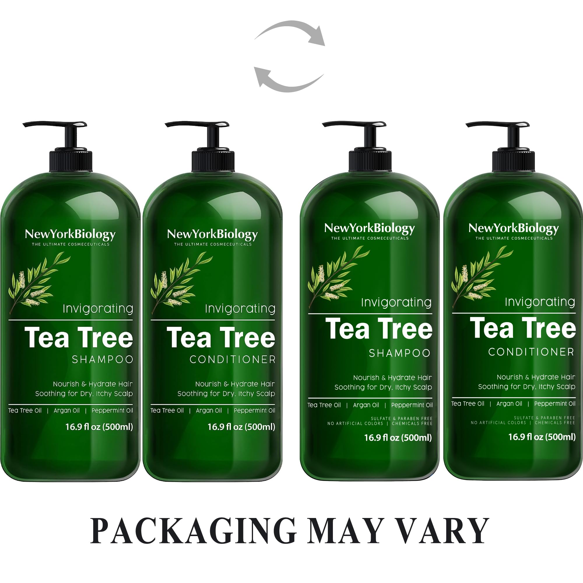 Foto 5 pulgar | Set De Champú Y Acondicionador New York Biology Tea Tree 500 Ml - Venta Internacional.