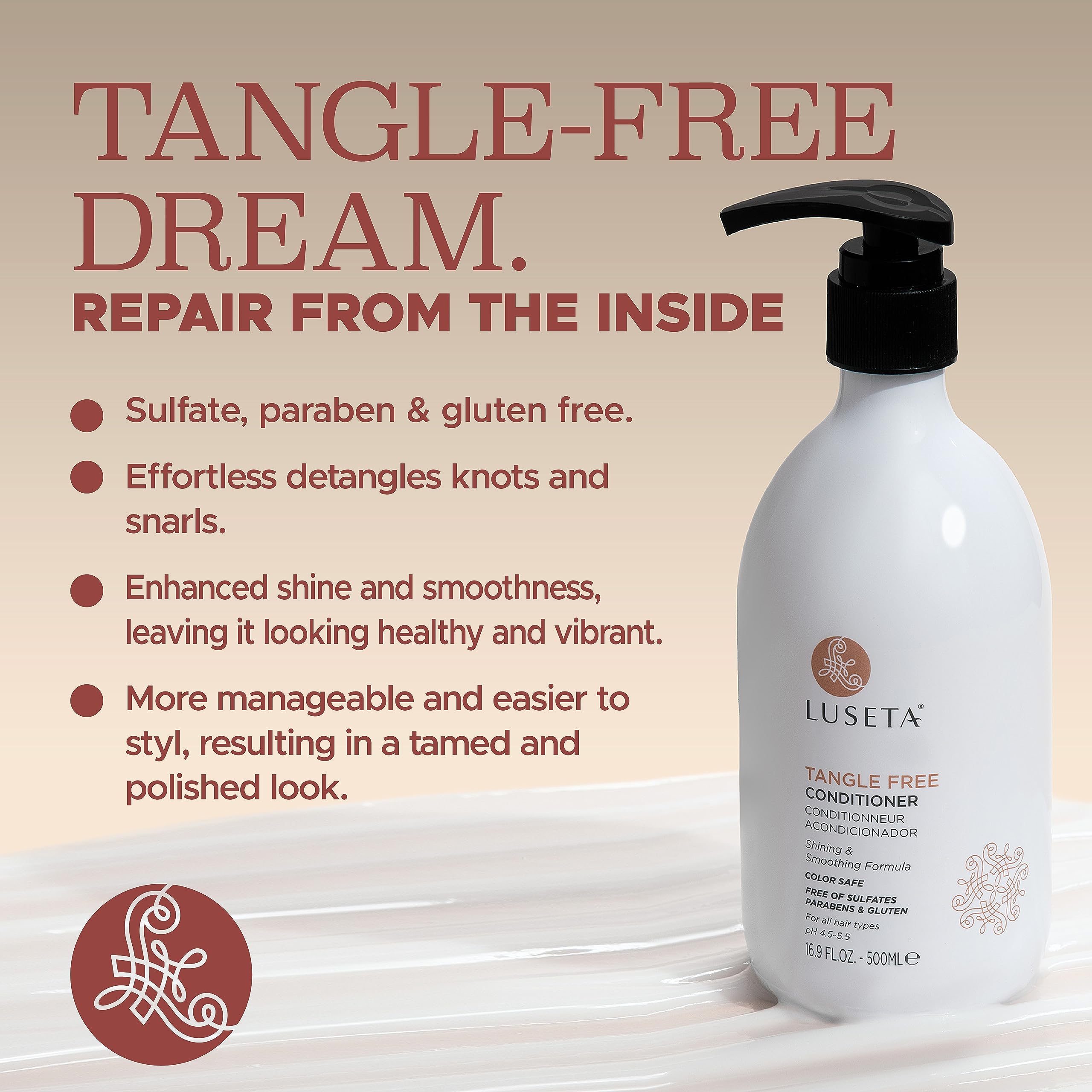 Foto 5 pulgar | Acondicionador Luseta Tangle Free Rutina Con Queratina Y Aceite De Argán  500 Ml - Venta Internacional.