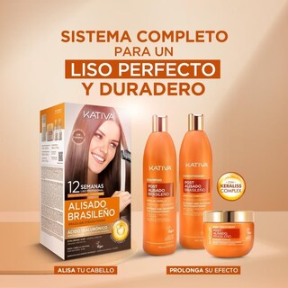 Foto 2 | Set De Champú Acondicionador Y Mascarilla Para El Alisado Post Keratin 250 Ml - Kativa - Venta Internacional.