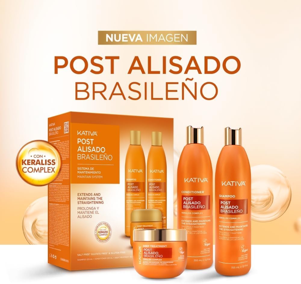 Foto 4 pulgar | Set De Champú  Acondicionador Y Mascarilla Para El Alisado Post Keratin  250 Ml - Kativa - Venta Internacional.
