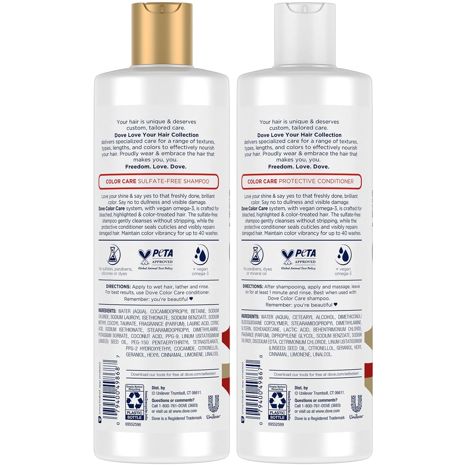 Foto 3 pulgar | Champú Y Acondicionador Dove Color Care 400 Ml Sin Sulfatos - Venta Internacional.