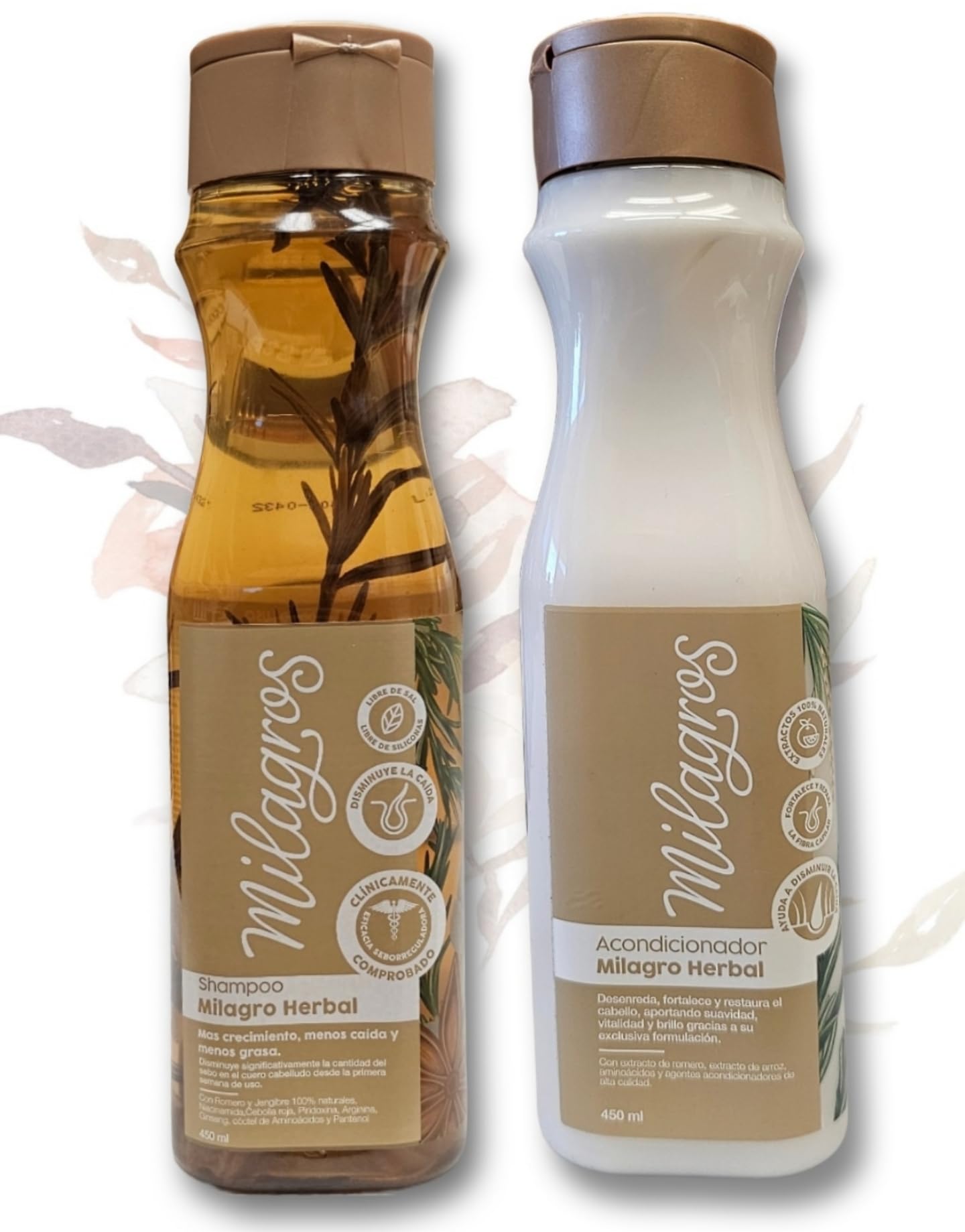 Foto 2 pulgar | Champú Y Acondicionador Milagros Herbal 450ml - 100% Natural - Venta Internacional.