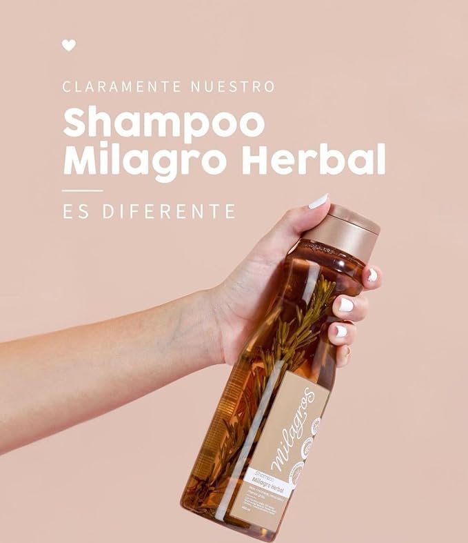 Foto 3 pulgar | Champú Y Acondicionador Milagros Herbal 450ml - 100% Natural - Venta Internacional.